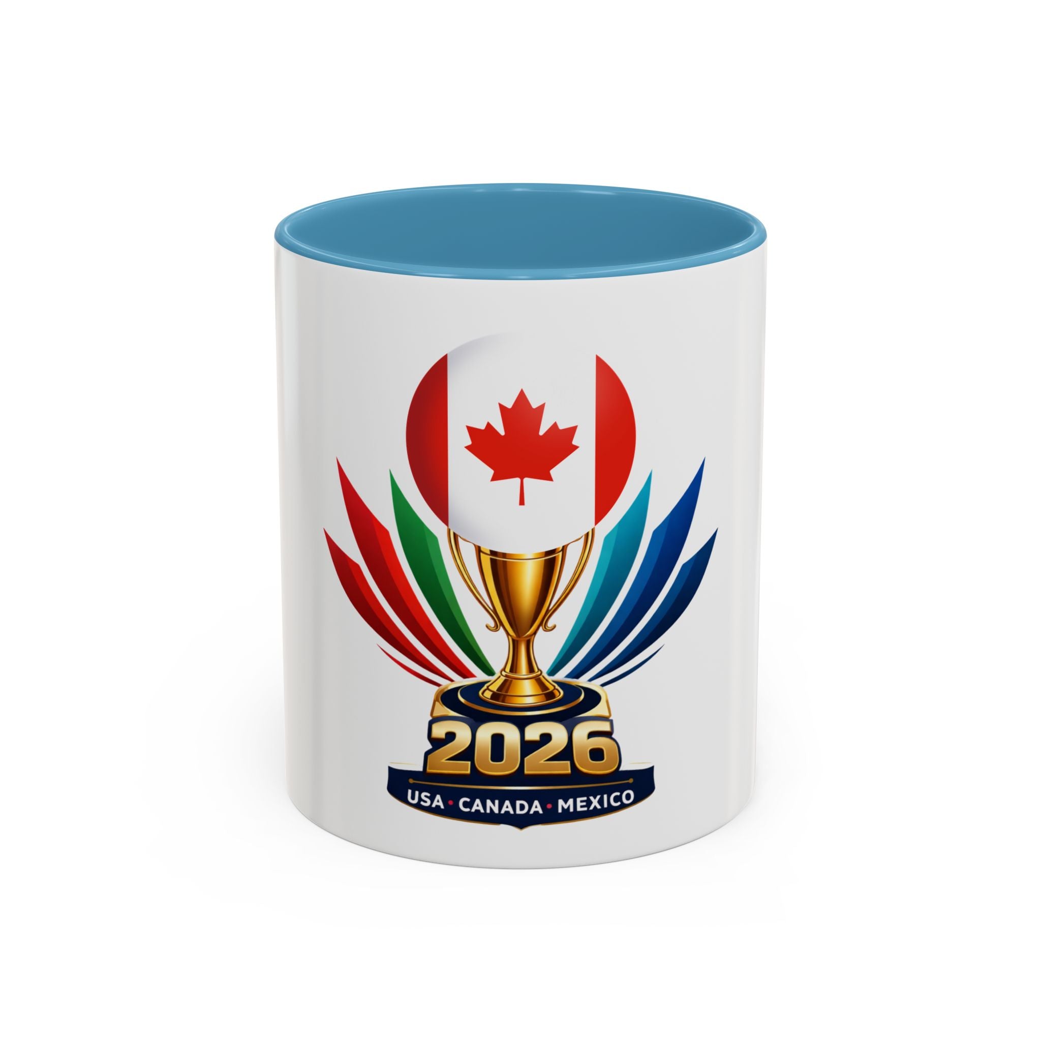 Canada 2026 Soccer Trophy Accent Coffee Mug — USA Canada Mexico Tournament Souvenir (11/15oz)