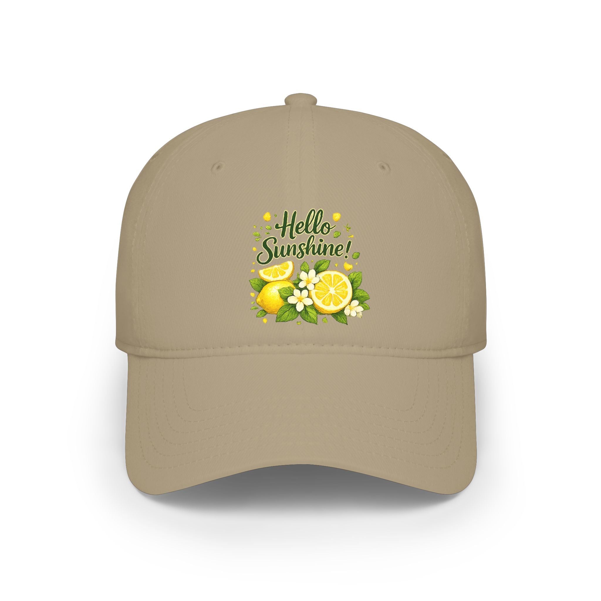Hello Sunshine Lemon Dad Hat — Bright Floral Baseball Cap