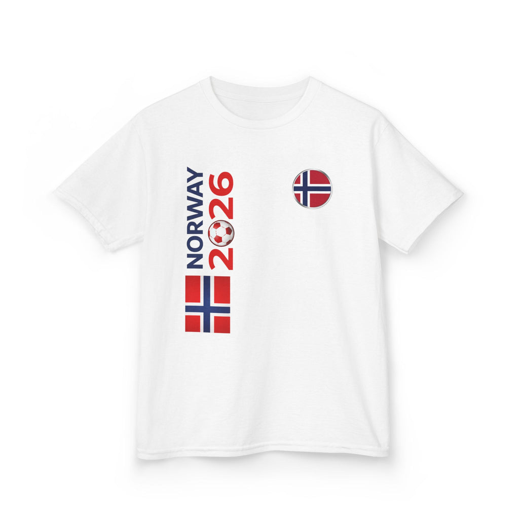Norway 2026 Kids T-Shirt — Norwegian Flag Football Supporter Tee
