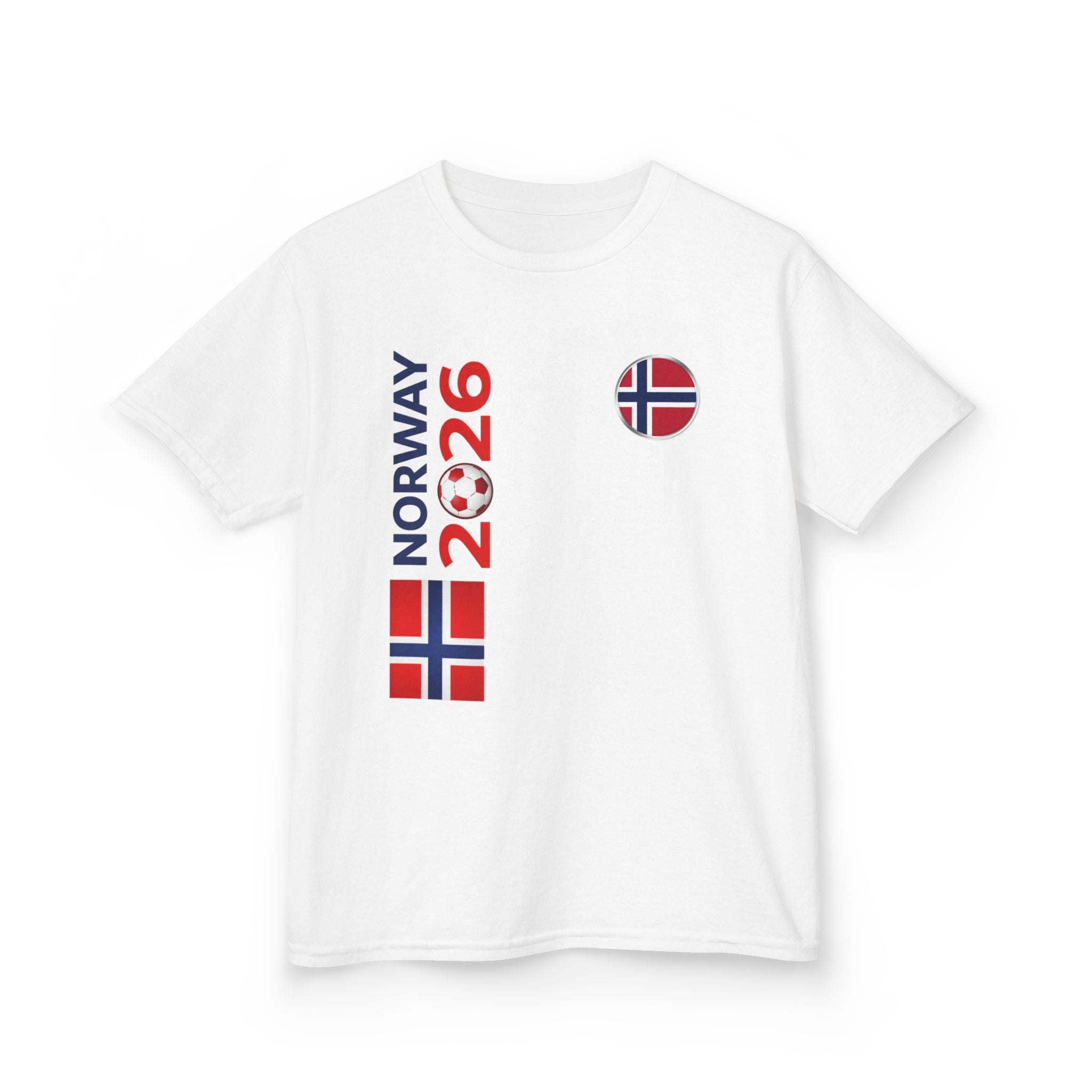 Norway 2026 Kids T-Shirt — Norwegian Flag Football Supporter Tee