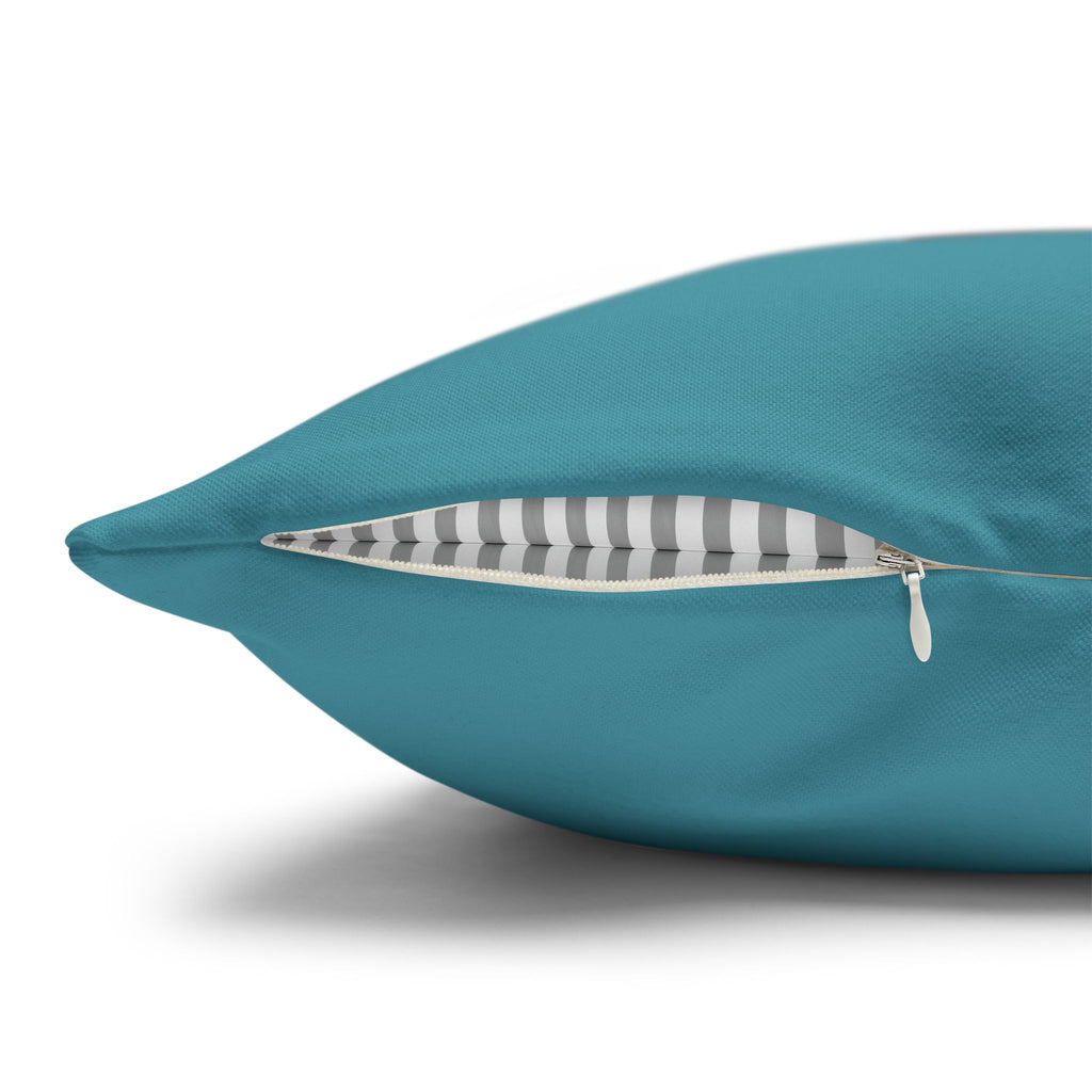 Evil Eye Hamsa Silhouette Throw Pillowcase — Turquoise Spiritual Decorative Pillow