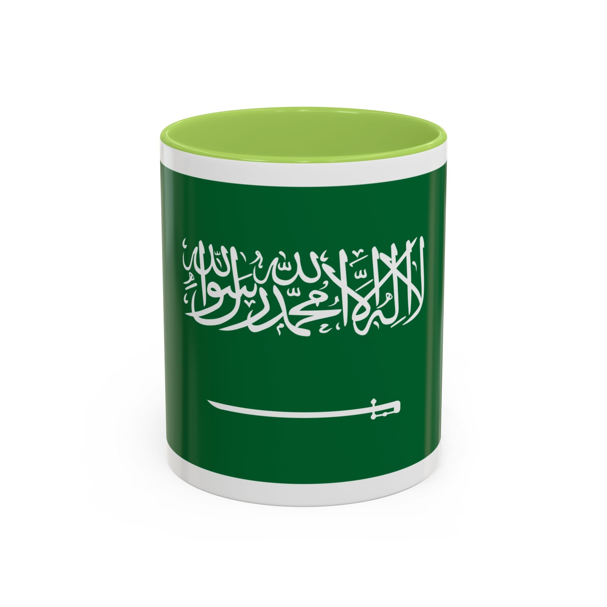 Saudi Arabia Flag Accent Coffee Mug — Patriotic 11/15oz Ceramic