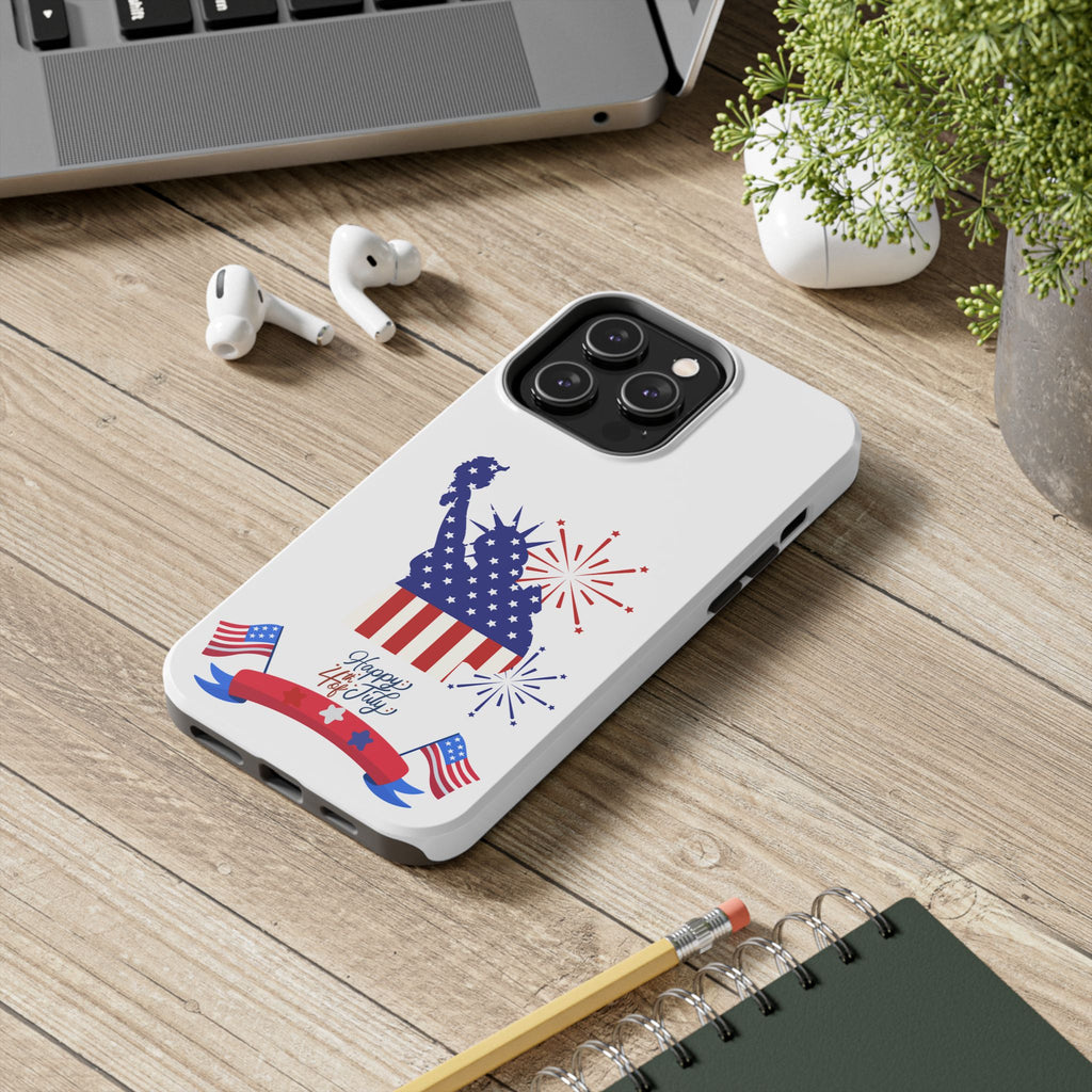 4th of July Tough Phone Case — Statue of Liberty USA Flag Design