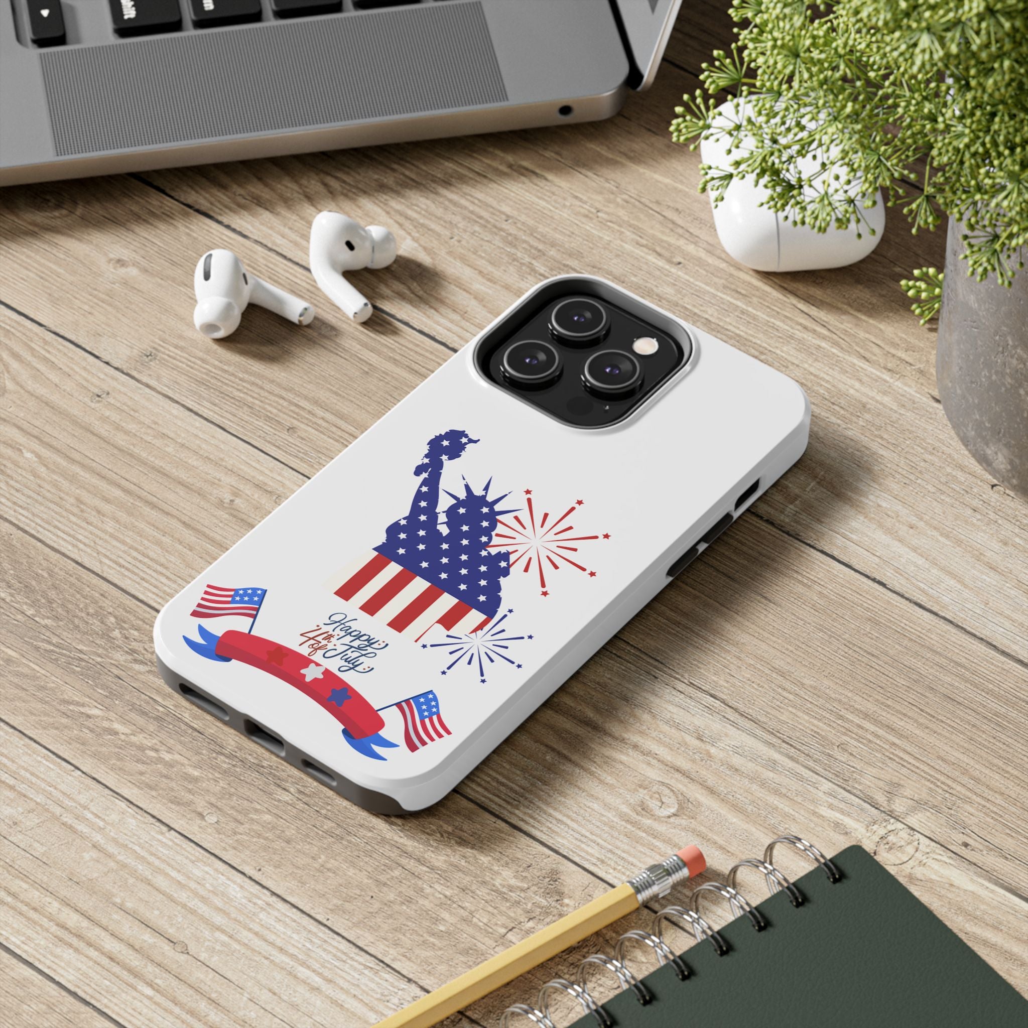 4th of July Tough Phone Case — Statue of Liberty USA Flag Design