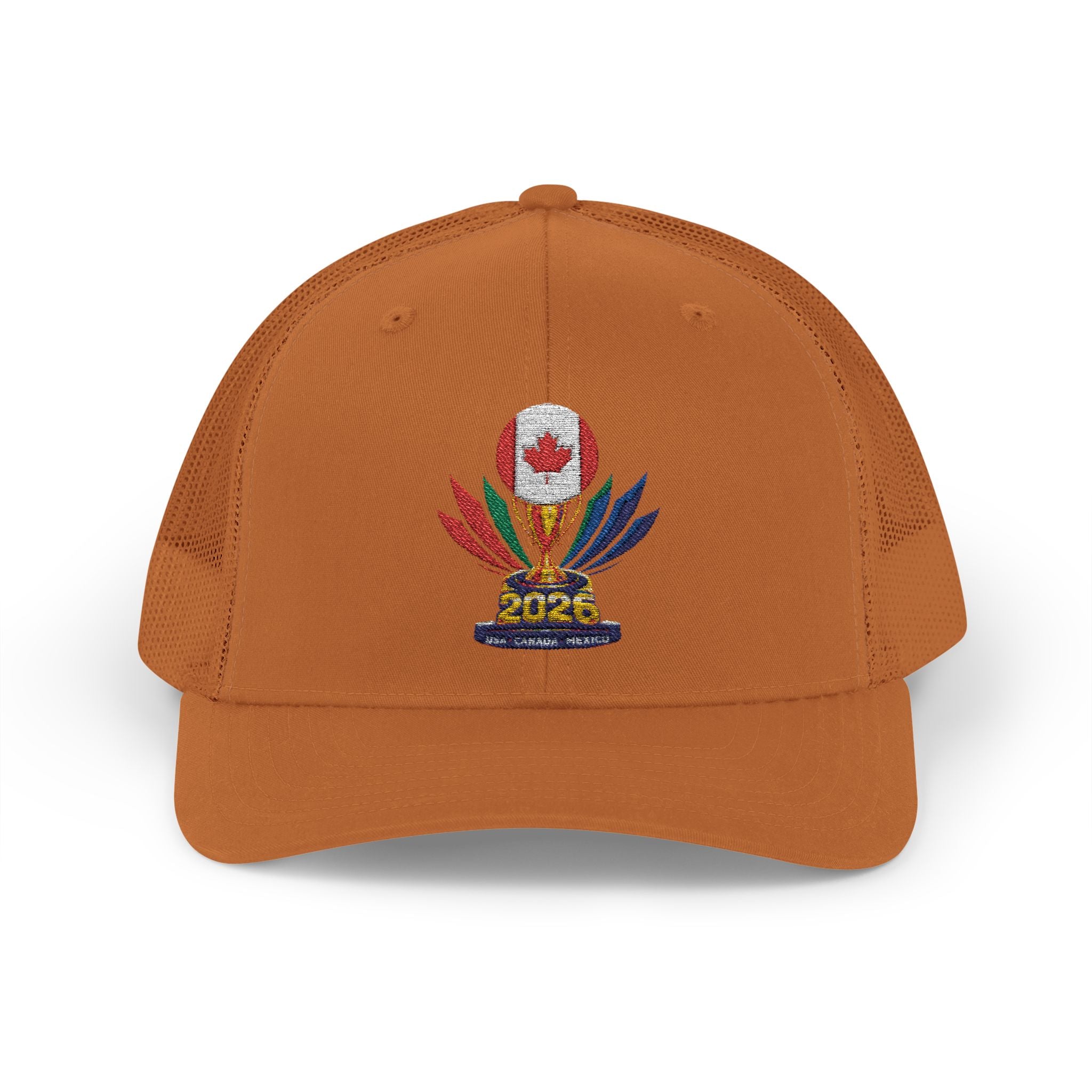 Embroidered Colorful Trophy Trucker Cap - Snapback Mesh Hat