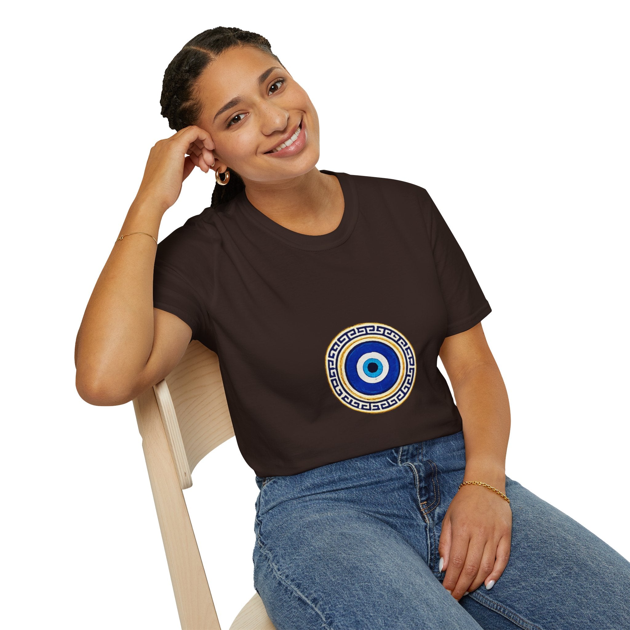 Evil Eye Crescent Lantern T‑Shirt — Protective Nazar Tee with Moon Lantern Design