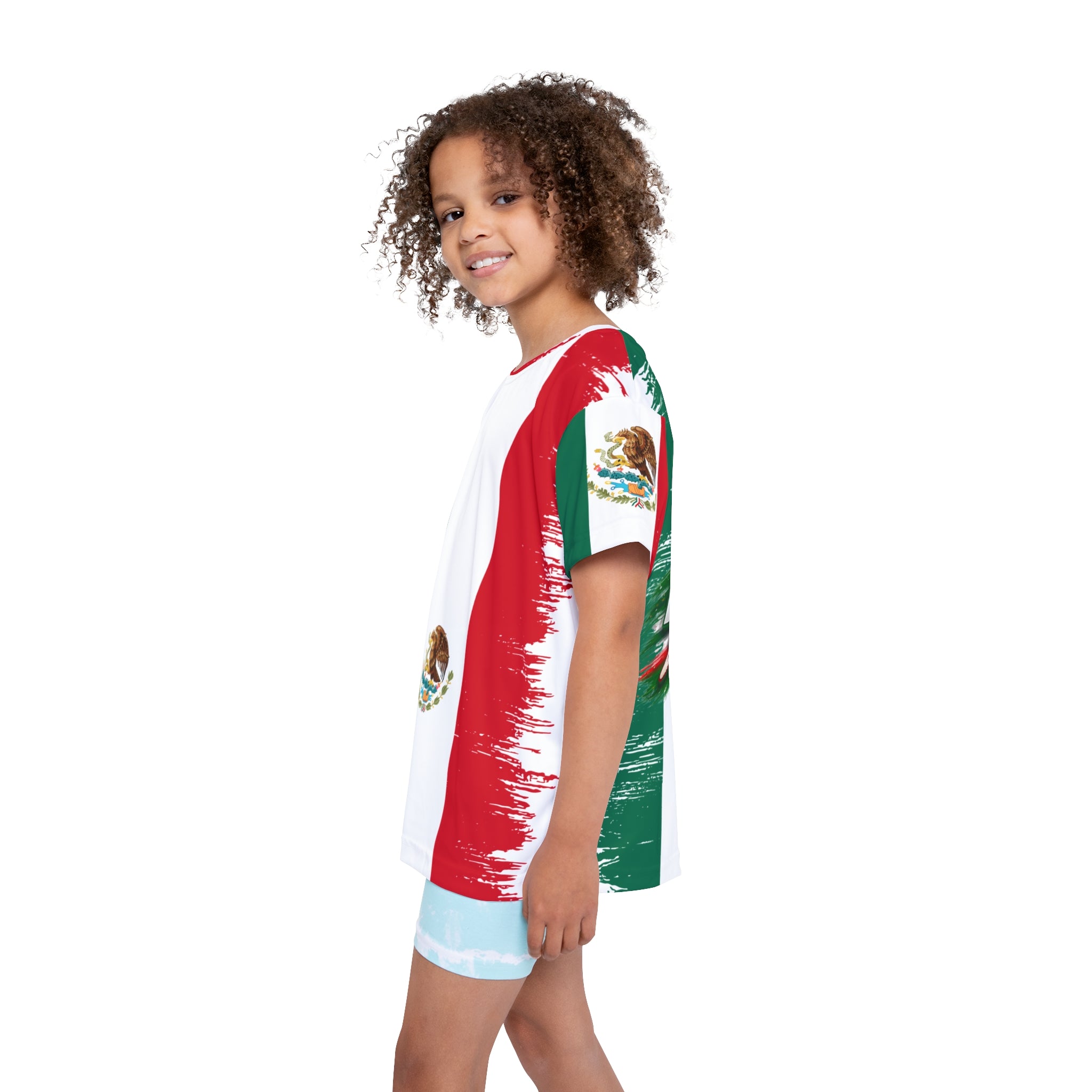 Mexico 2026 Kids Soccer Jersey — Mexican Flag AOP Youth Jersey