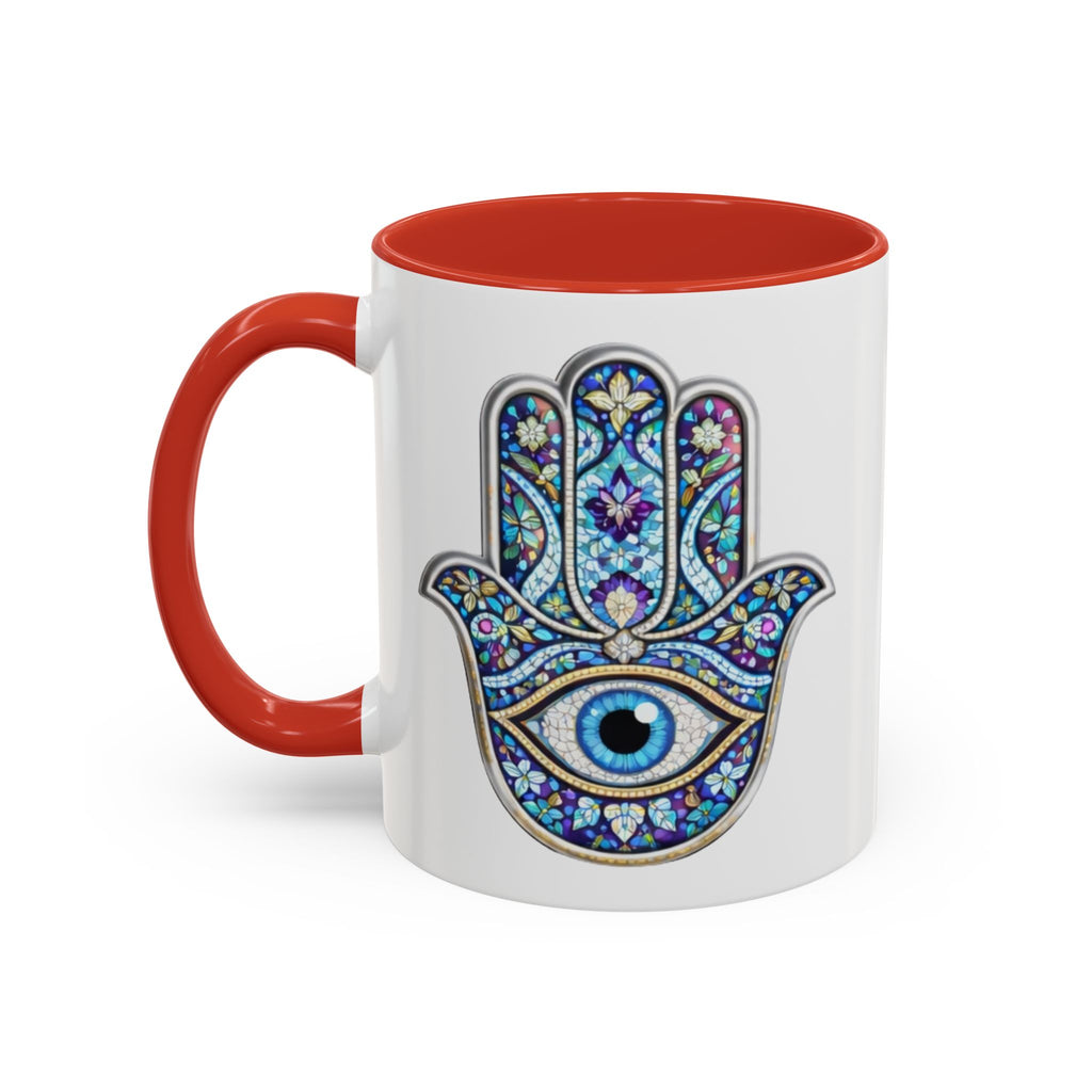 Hamsa Eye Accent Coffee Mug