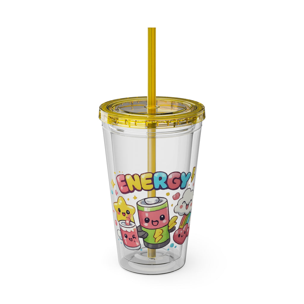 Energy Friends 16oz Tumbler with Straw — Cute Kawaii Drinkware