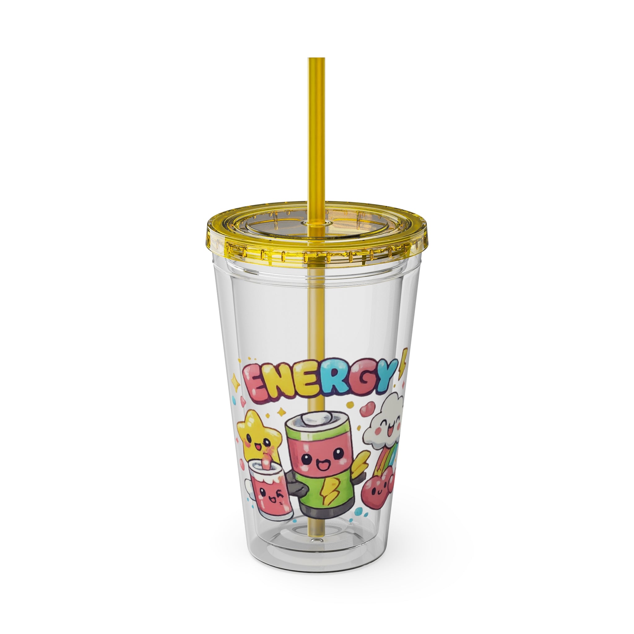 Energy Friends 16oz Tumbler with Straw — Cute Kawaii Drinkware