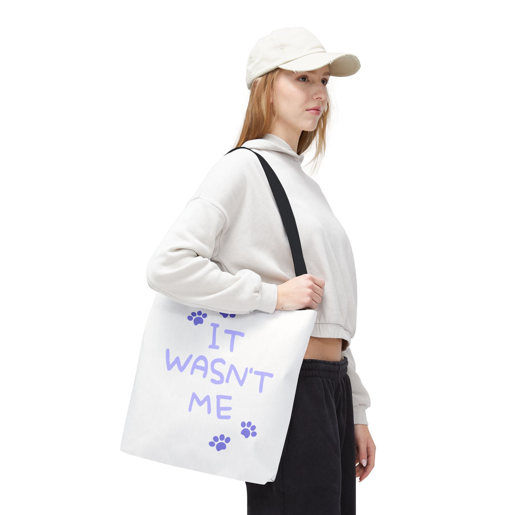 Cat Paw Print Tote — "It Wasn't Me" Funny Cat Tote Bag