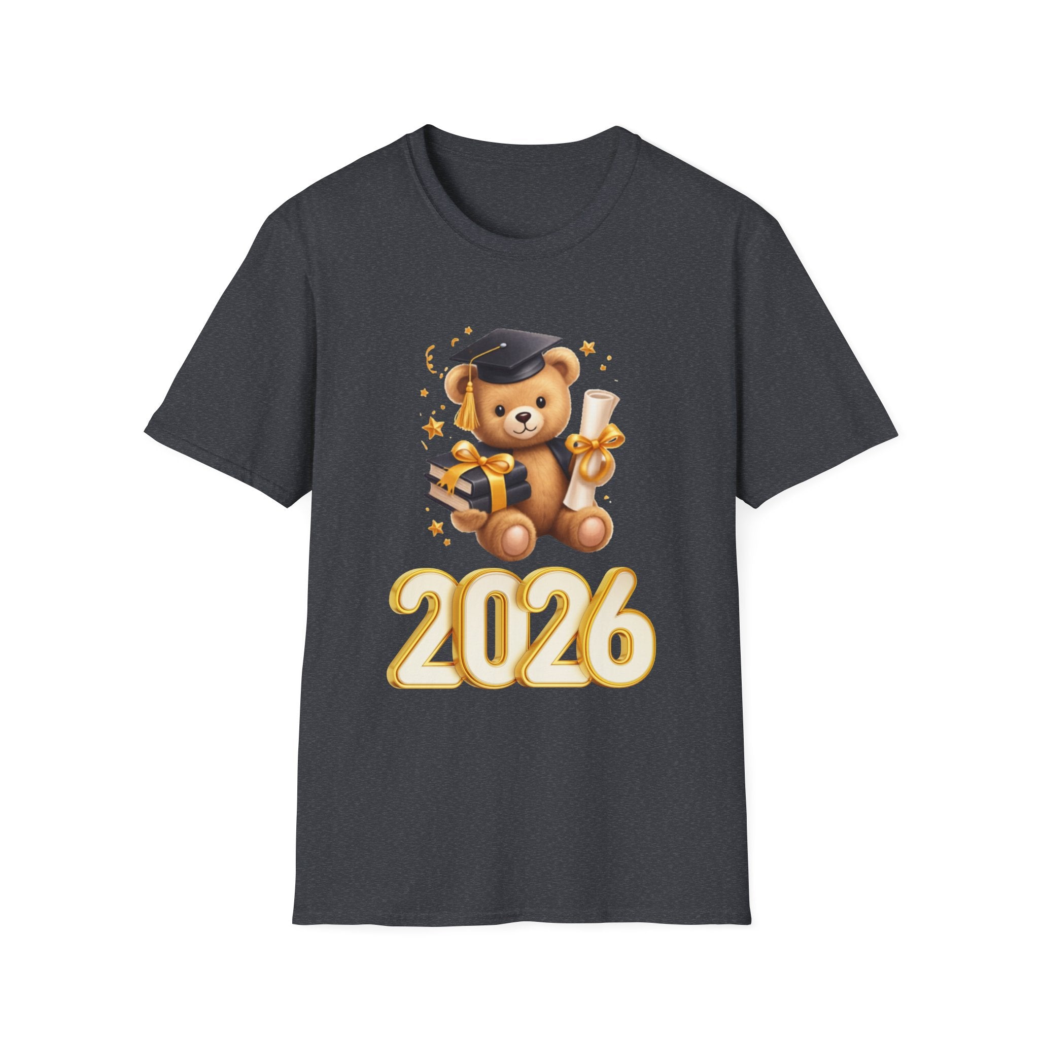 2026 Graduation Bear T-Shirt — Cute Teddy Grad Cap & Diploma Tee
