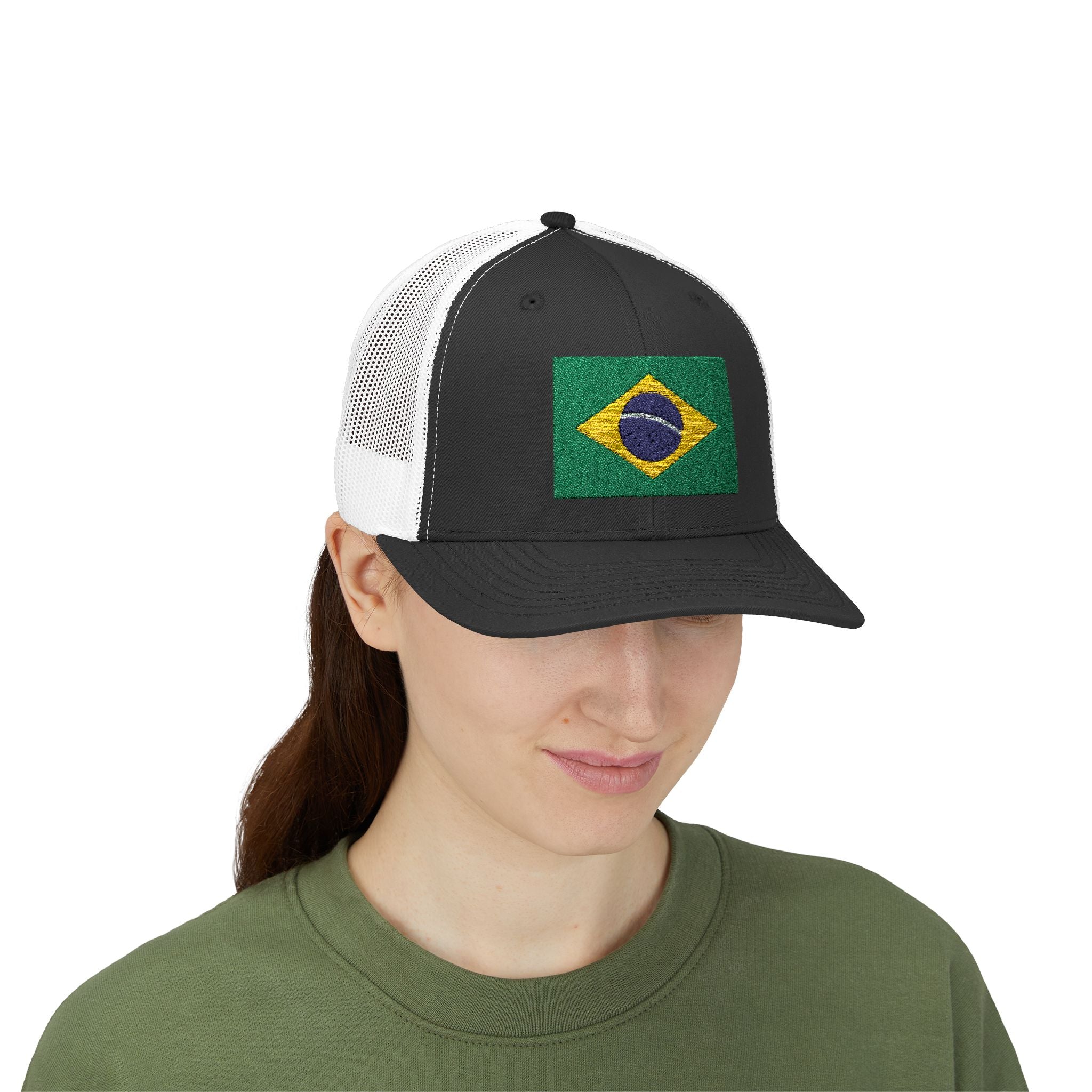 Brazil Flag Snapback Trucker Cap — Embroidered Brazilian Flag Hat