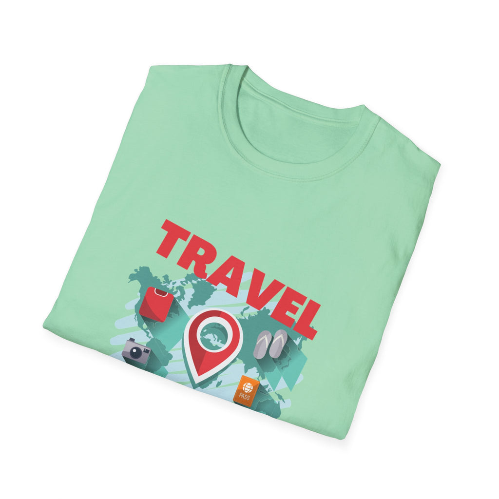 Travel Is My Therapy T-Shirt — Wanderlust Map Tee for Travelers & Adventure Lovers