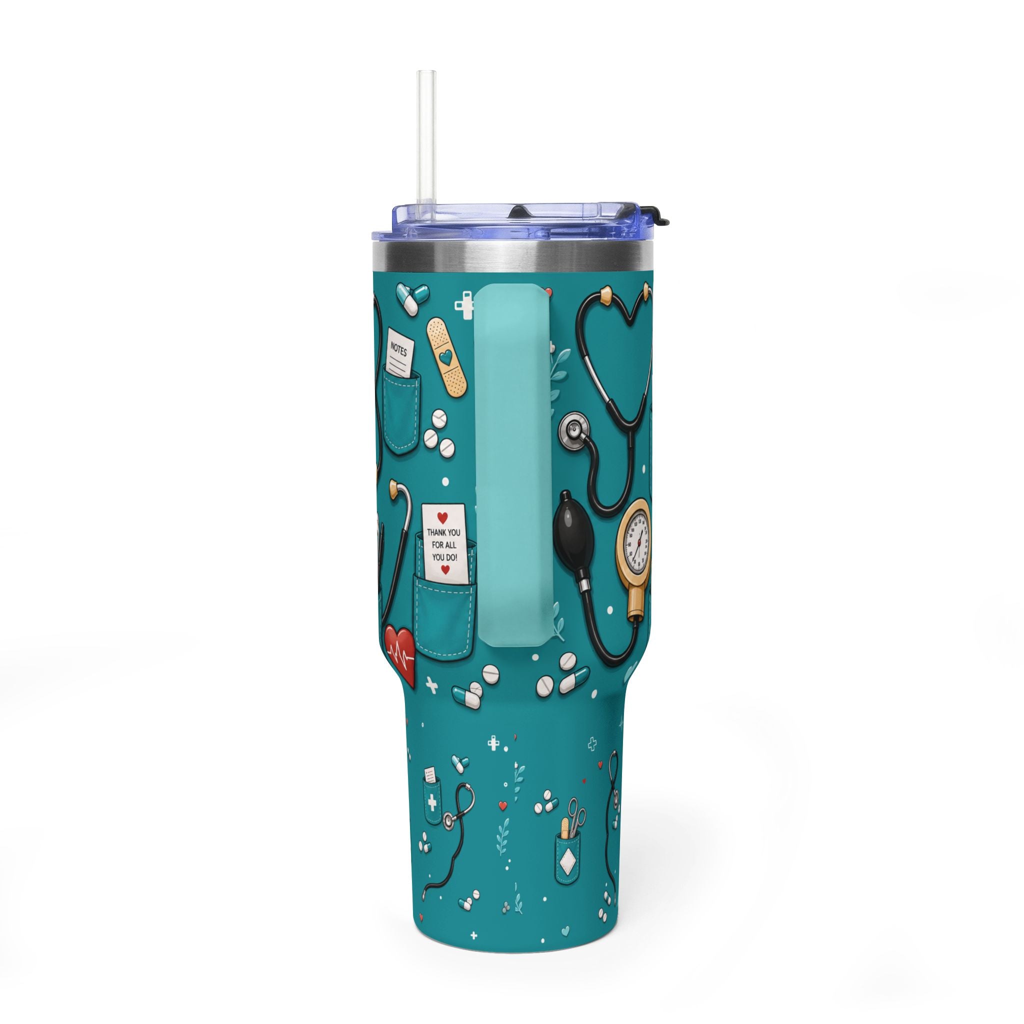 Nurse Nutrition 40oz Vacuum Tumbler – Medical Tools Pattern Insulated Travel Mug