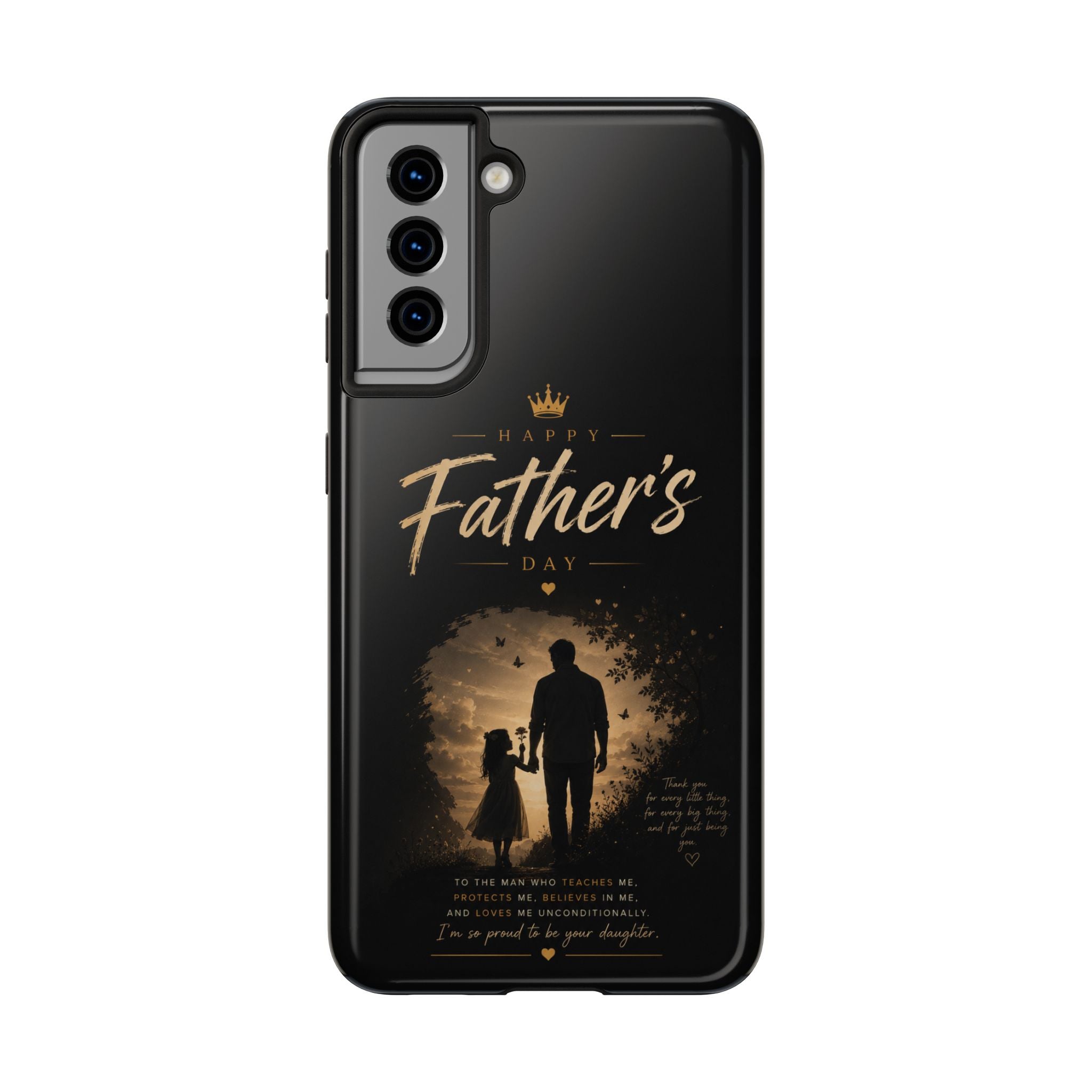 Father's Day Tough Phone Case — 'Happy Father's Day' Silhouette Design