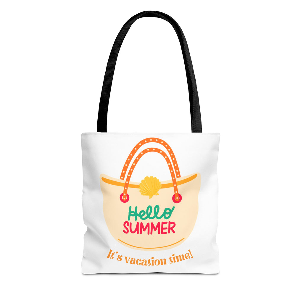 Hello Summer Tote Bag — "It's Vacation Time!" Beach Canvas Tote