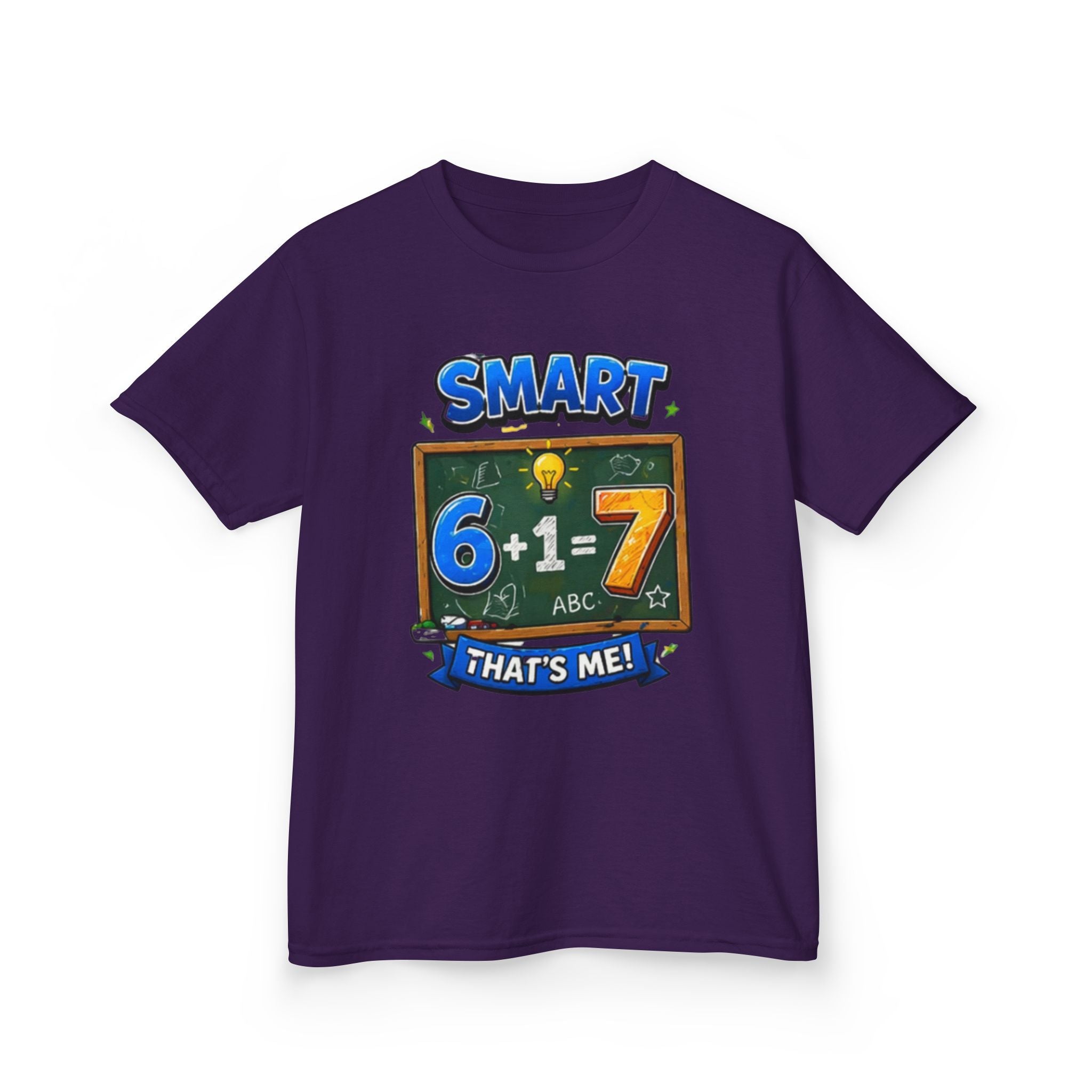 Kids 'Smart: 6+1=7 That's Me!' T-Shirt – Fun Back-to-School Math Tee