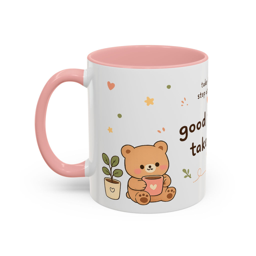 Inspirational Accent Coffee Mug — "Good Things Take Time" Motivational Ceramic Mug
