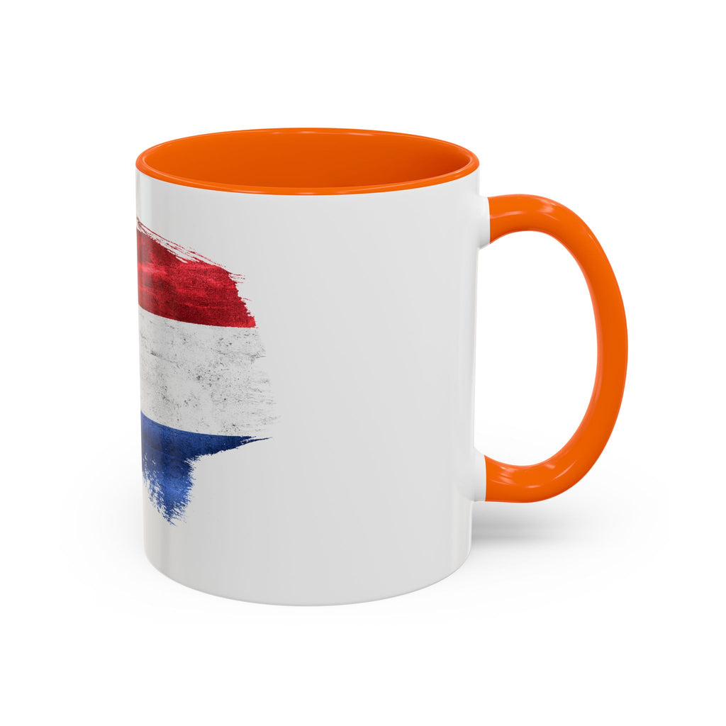 Netherlands Dutch Flag Brushstroke Accent Coffee Mug — 11/15oz
