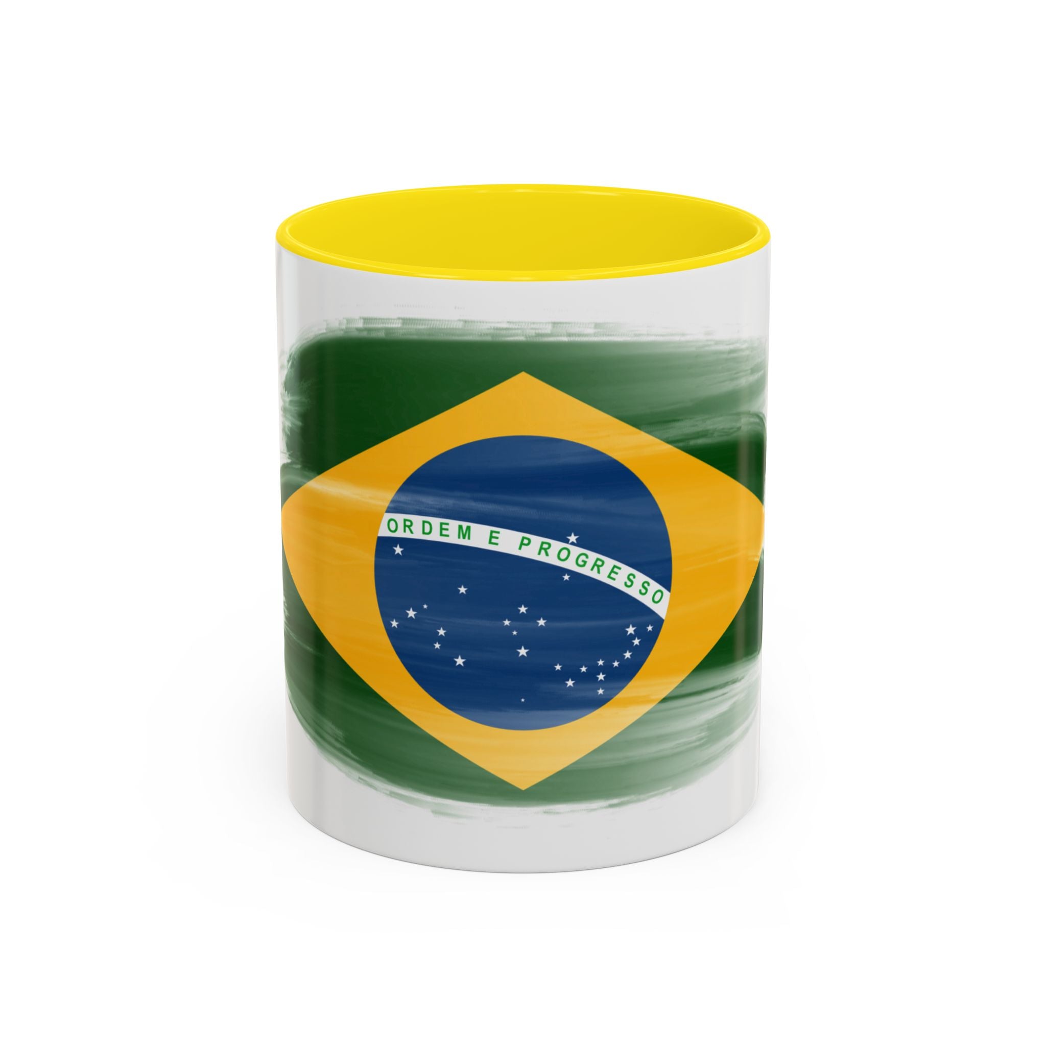 Brazil Flag Coffee Mug — Accent Ceramic Tea Cup (11/15 oz)