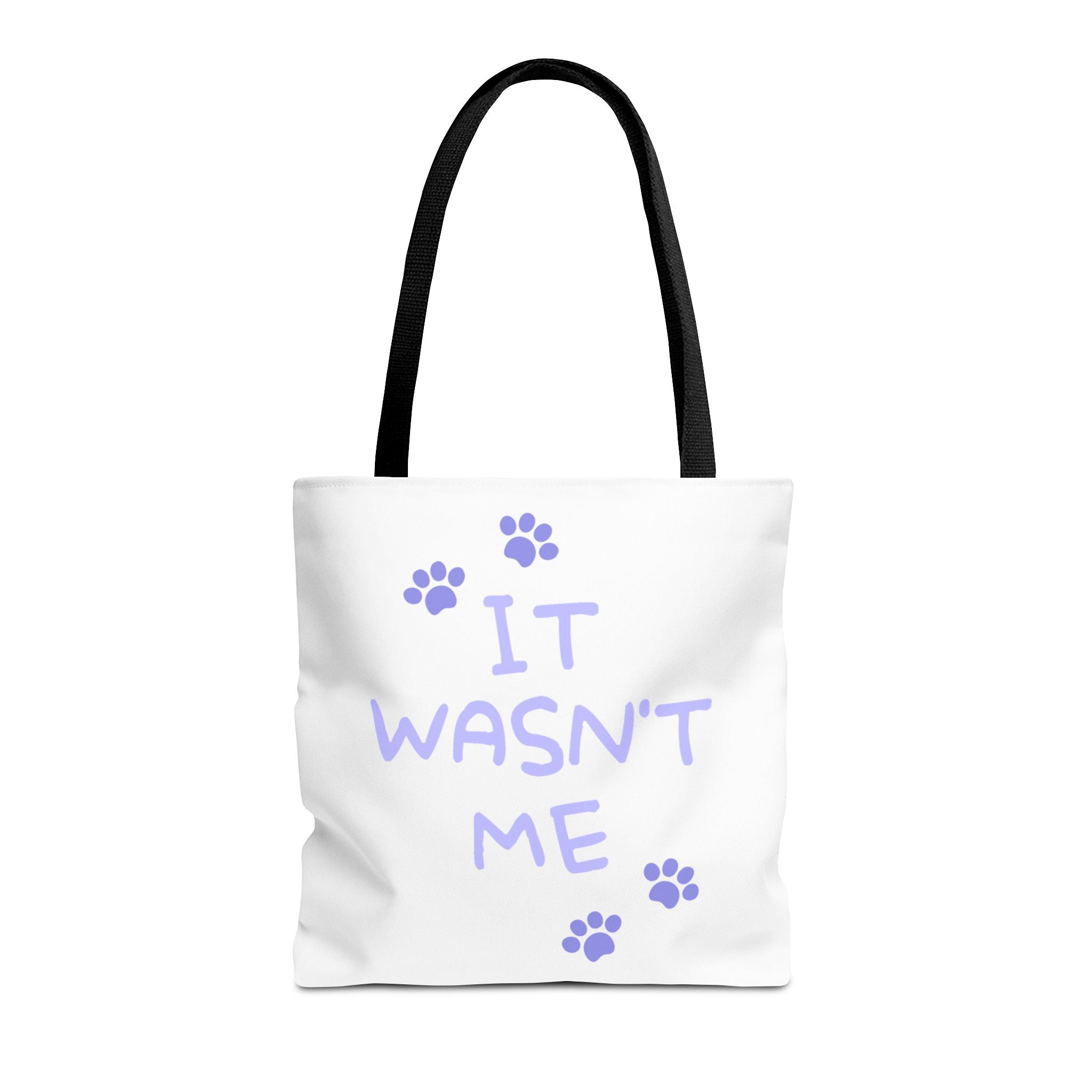 Cat Paw Print Tote — "It Wasn't Me" Funny Cat Tote Bag