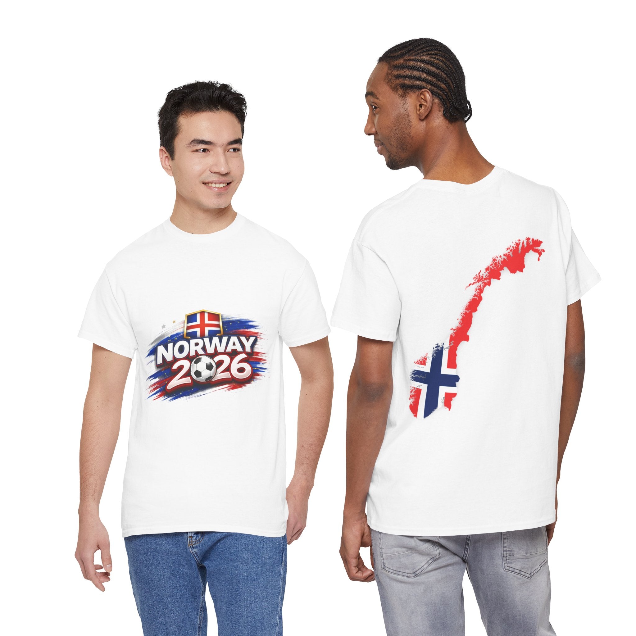 Norway 2026 Football Tee — Norwegian Flag Map Soccer Fan Shirt