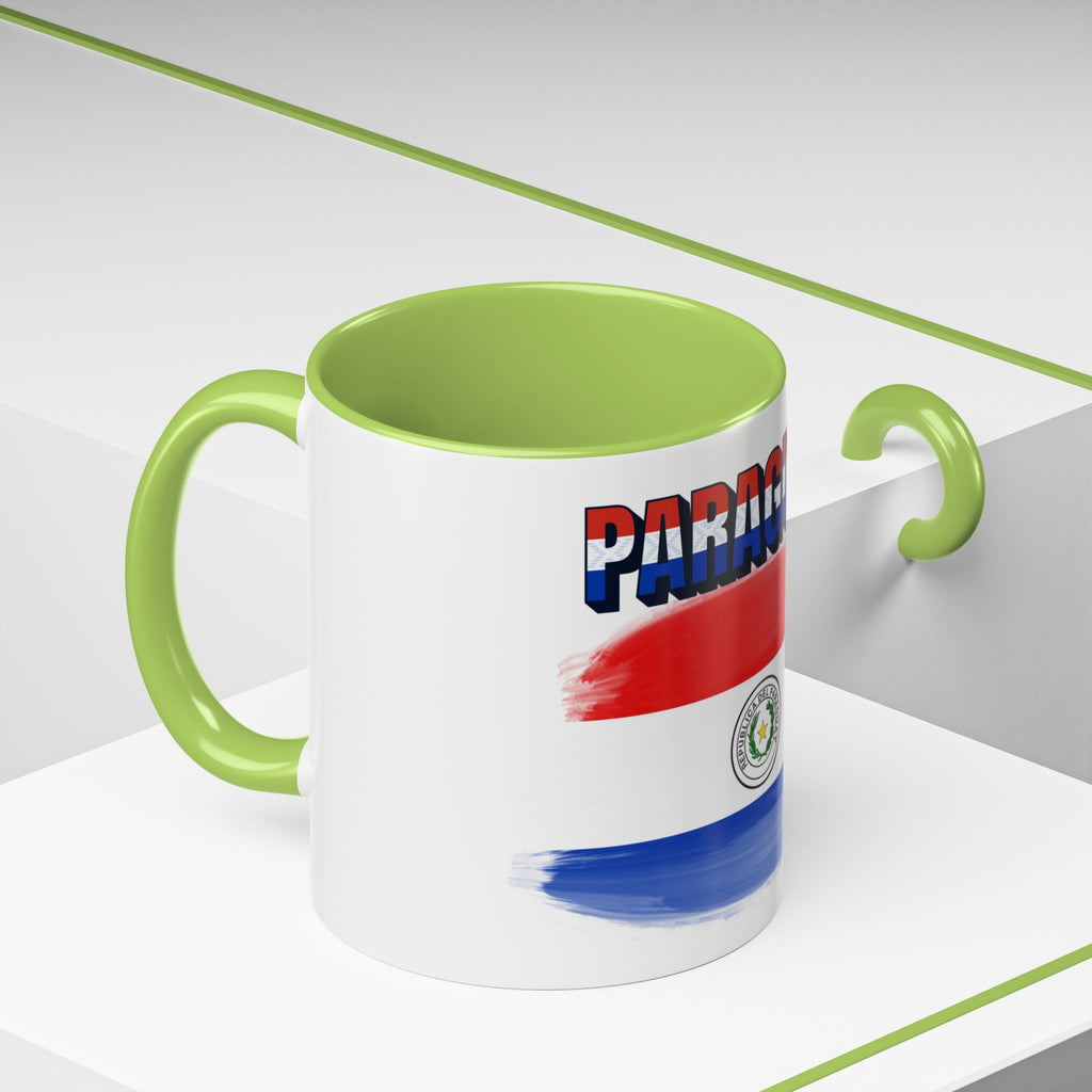 Paraguay Flag Accent Coffee Mug – Patriotic Red White Blue Souvenir (11/15 oz)