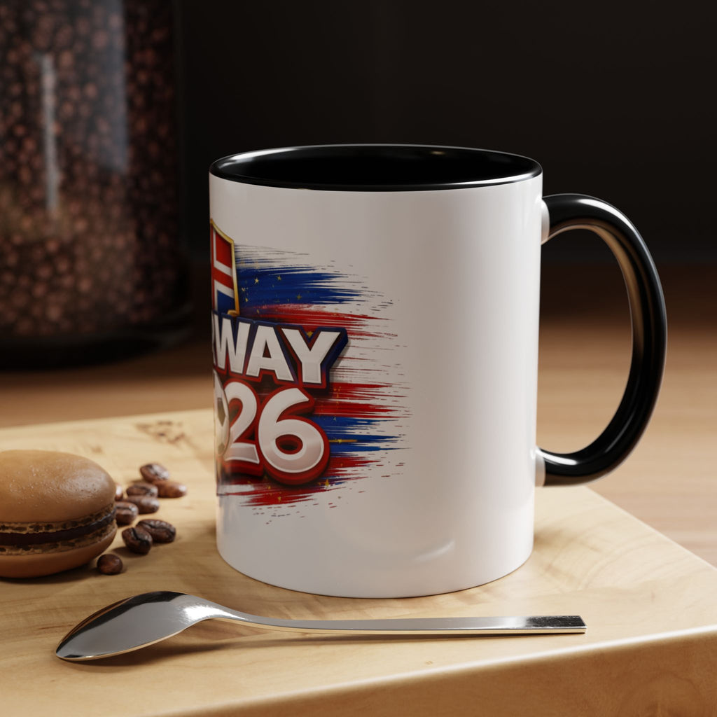 Norway 2026 Soccer Fan Accent Coffee Mug — Cup Supporter Gift