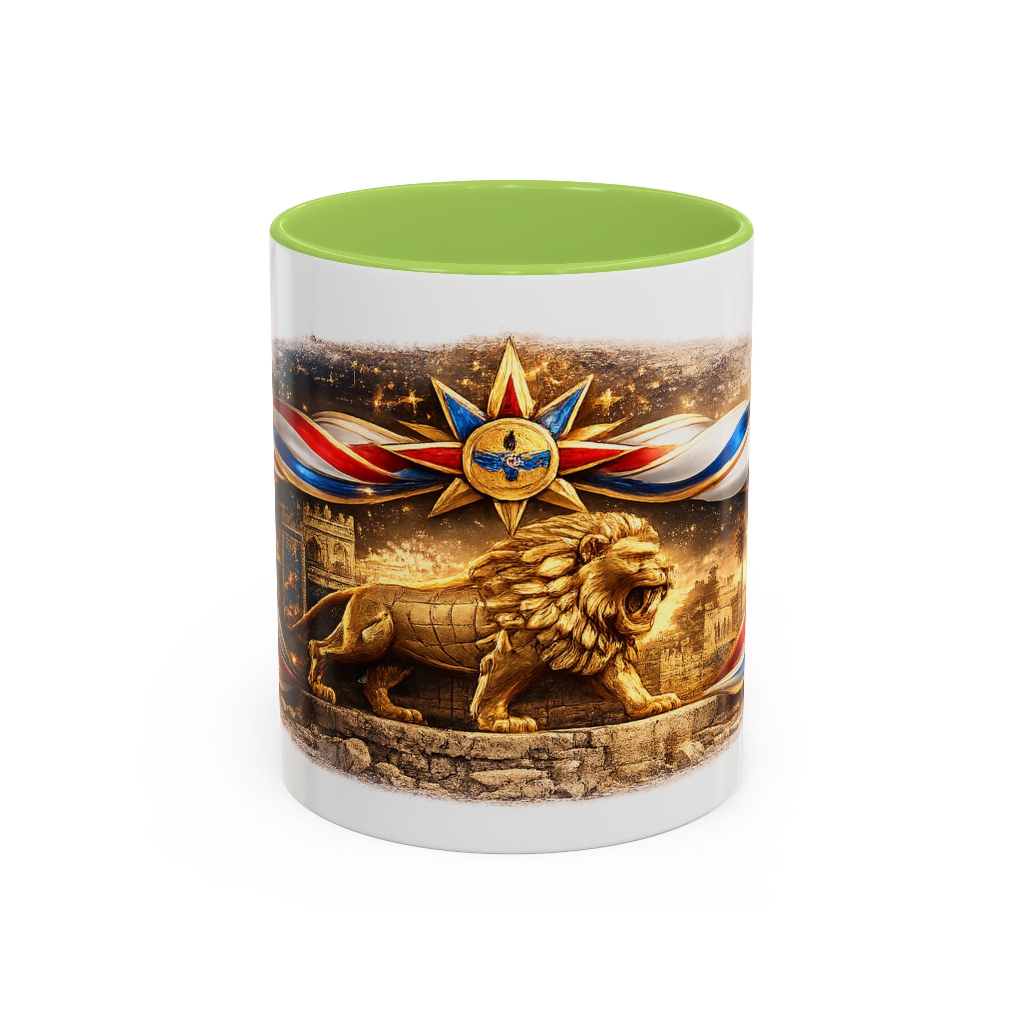 Golden Lion Emblem Accent Coffee Mug (11oz)