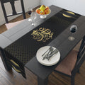 Table Runner — Black & Gold Eid Dinner Decor (Arabic Calligraphy)