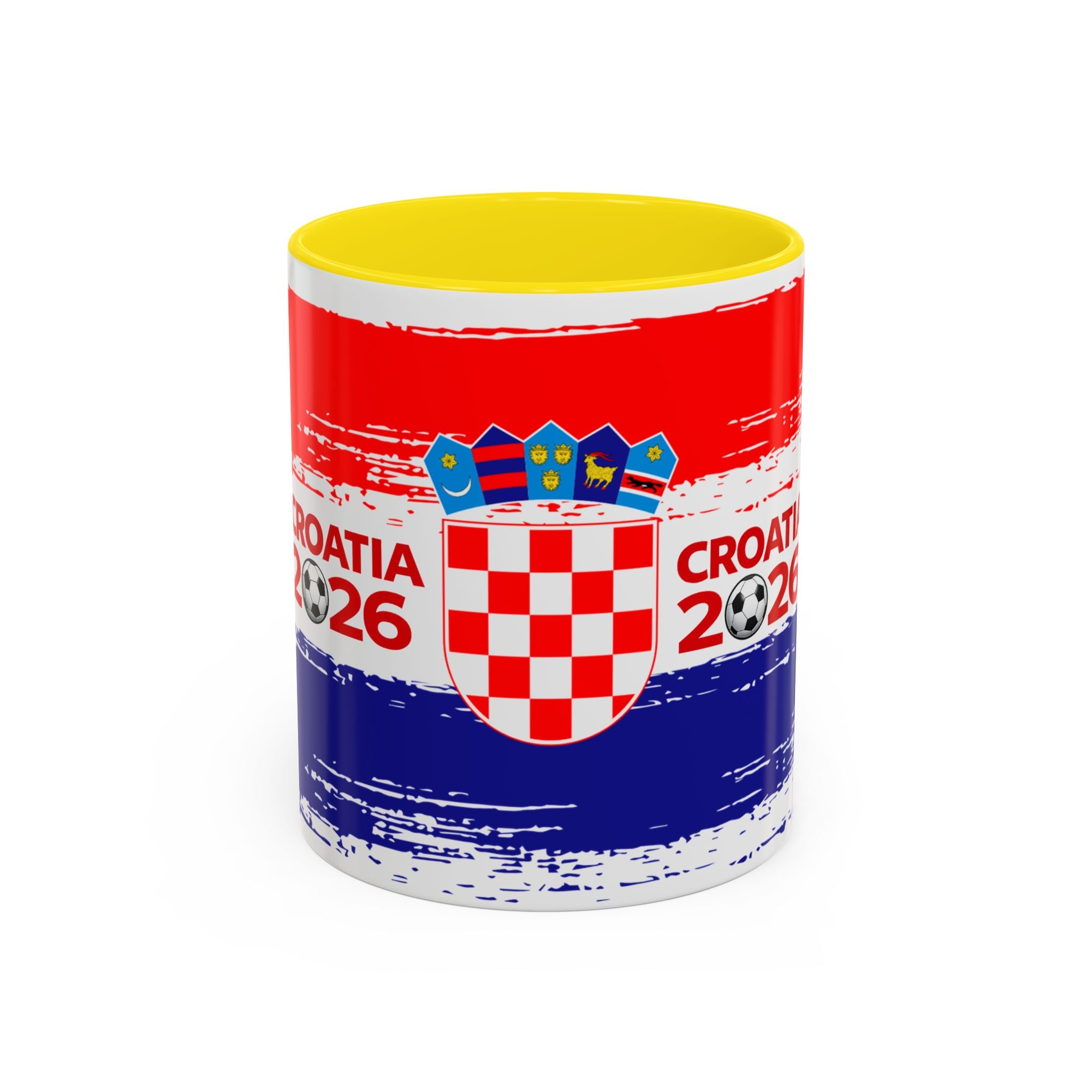 Croatia 2026 Accent Coffee Mug – Red White Blue Crest Soccer Fan Gift