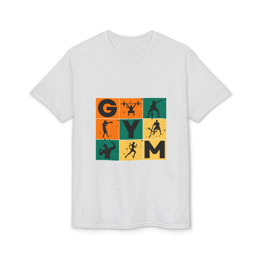 Gym Blocks Graphic T-Shirt — Retro Fitness Silhouette Tee