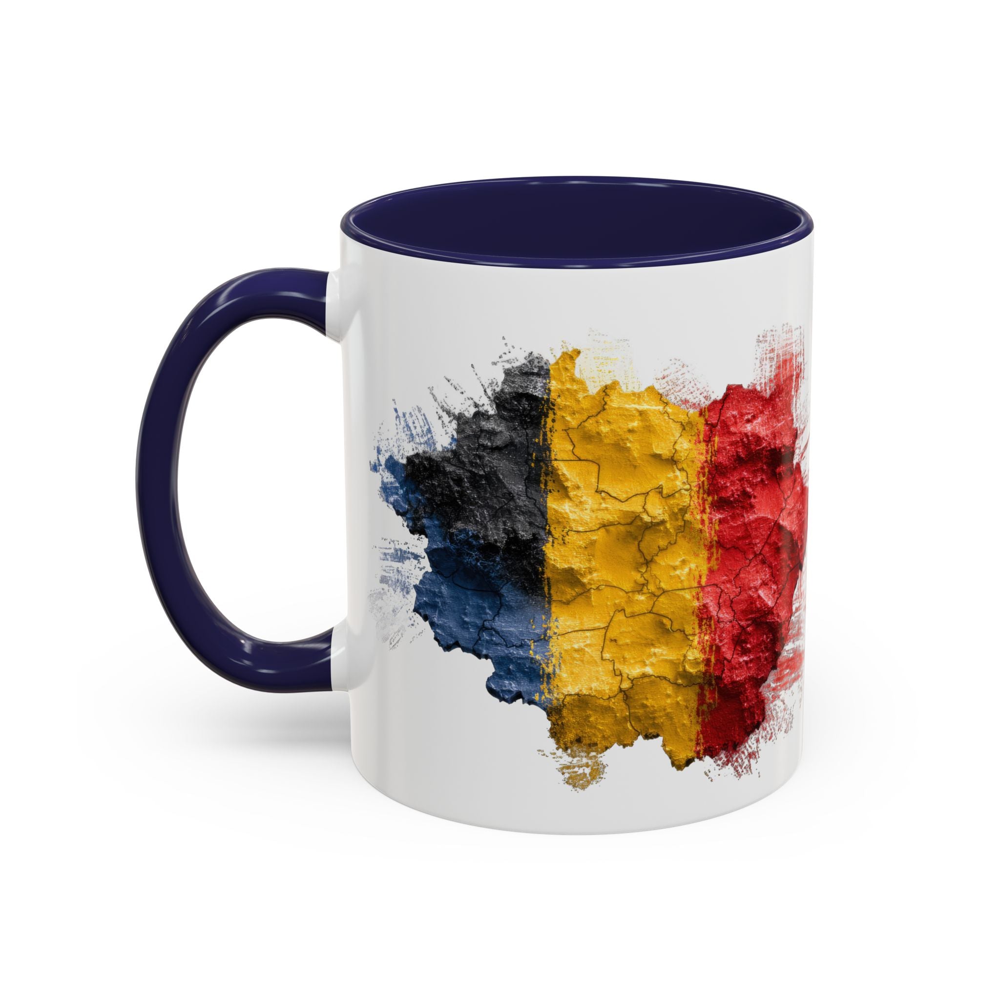Belgium Flag Coffee Mug – Distressed Watercolor Accent Mug (11/15oz)