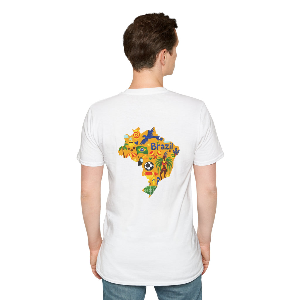 Brazil Rise 2026 T-Shirt — Cup Soccer Brazil Map Graphic Tee