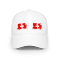 Switzerland Flag Low Profile Baseball Cap — Distressed Double Swiss Cross Hat