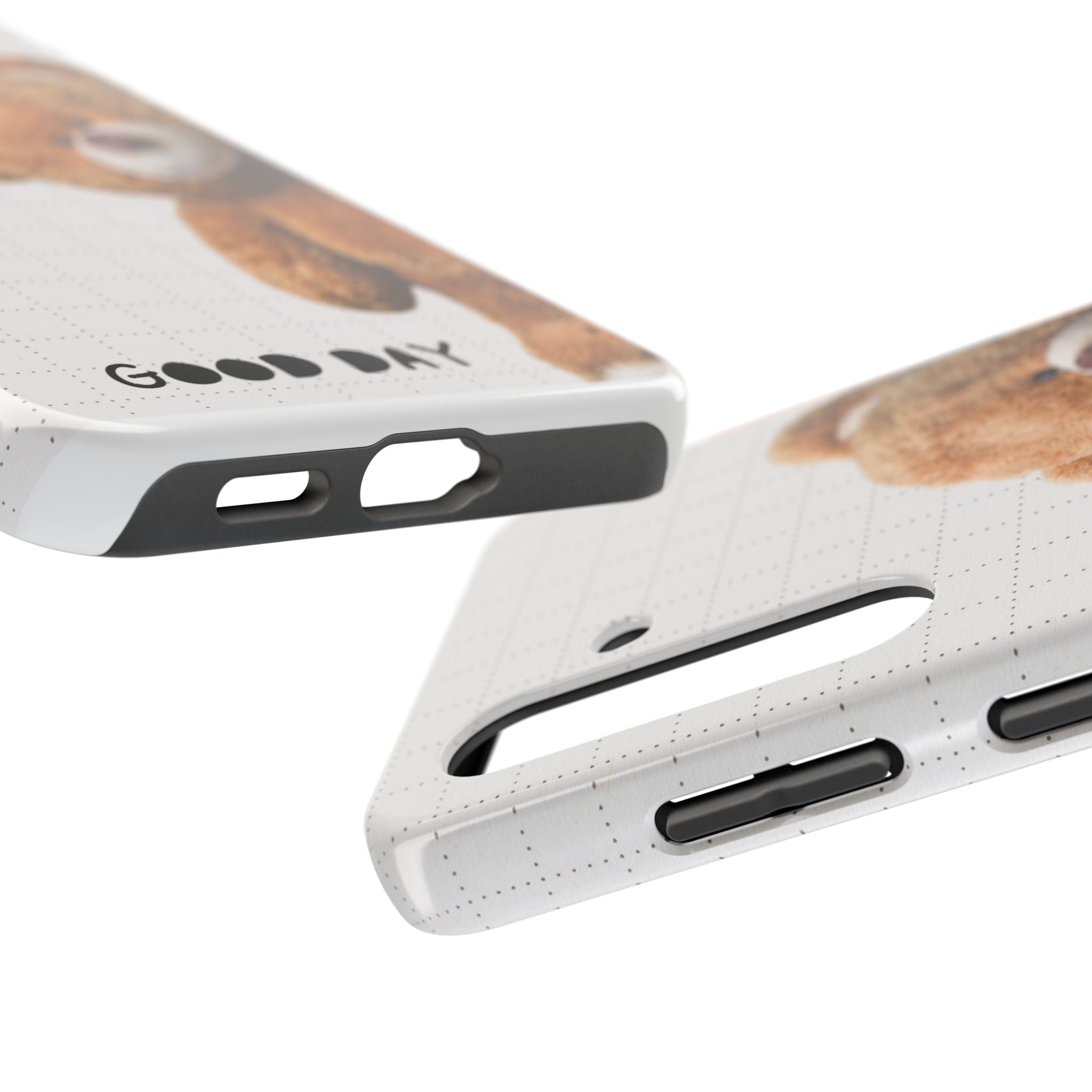 Teddy Bear Tough Phone Case — Cute Plush Peeking Design, Protective Shockproof Cover