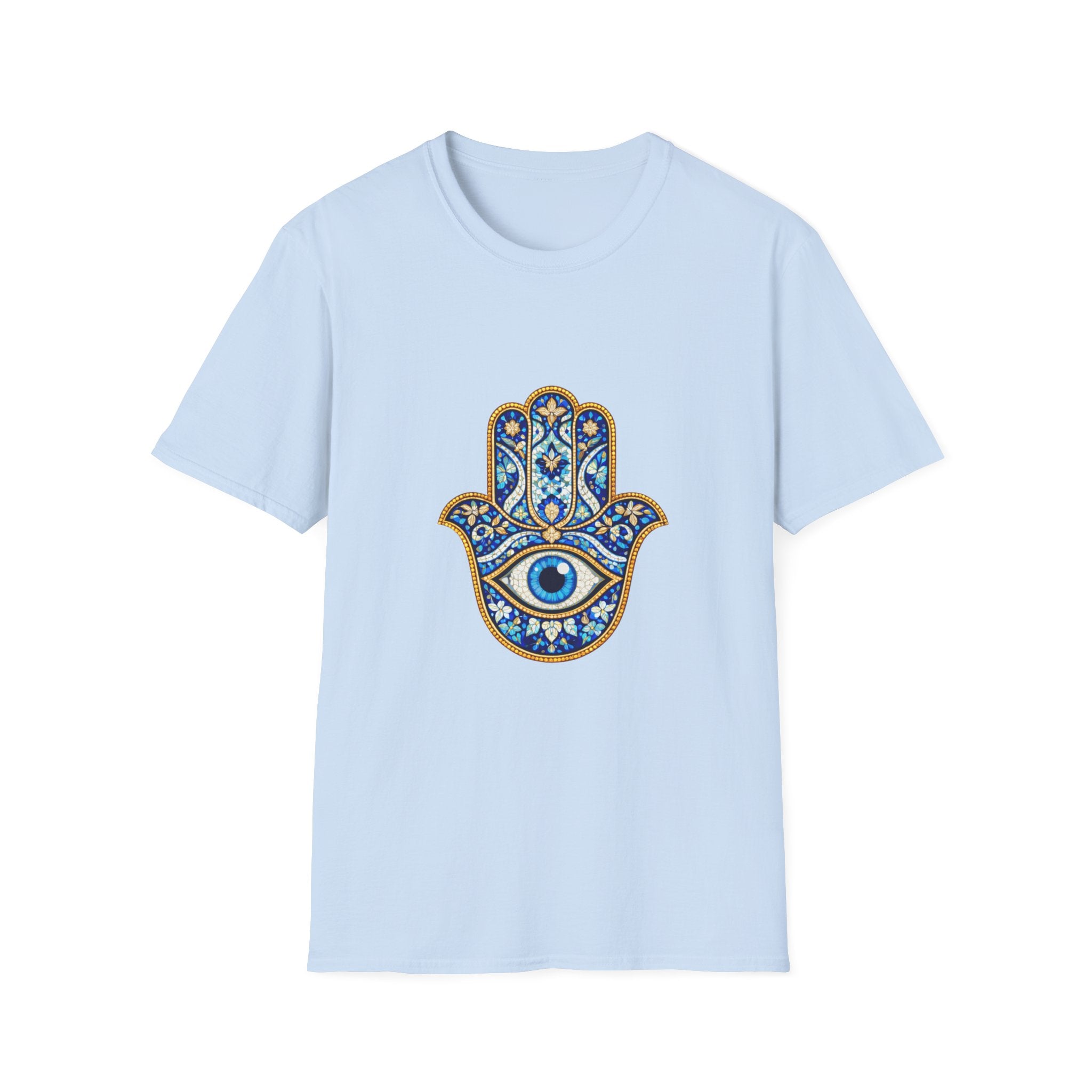 Hamsa Hand T-Shirt with Evil Eye Design - Protective Boho Graphic Tee