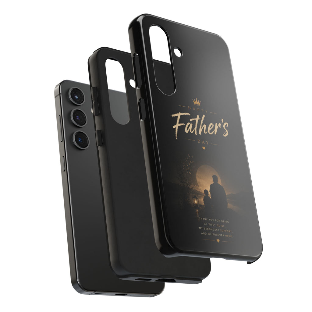 Father's Day Tough Phone Case — 'Happy Father's Day' Silhouette Tribute