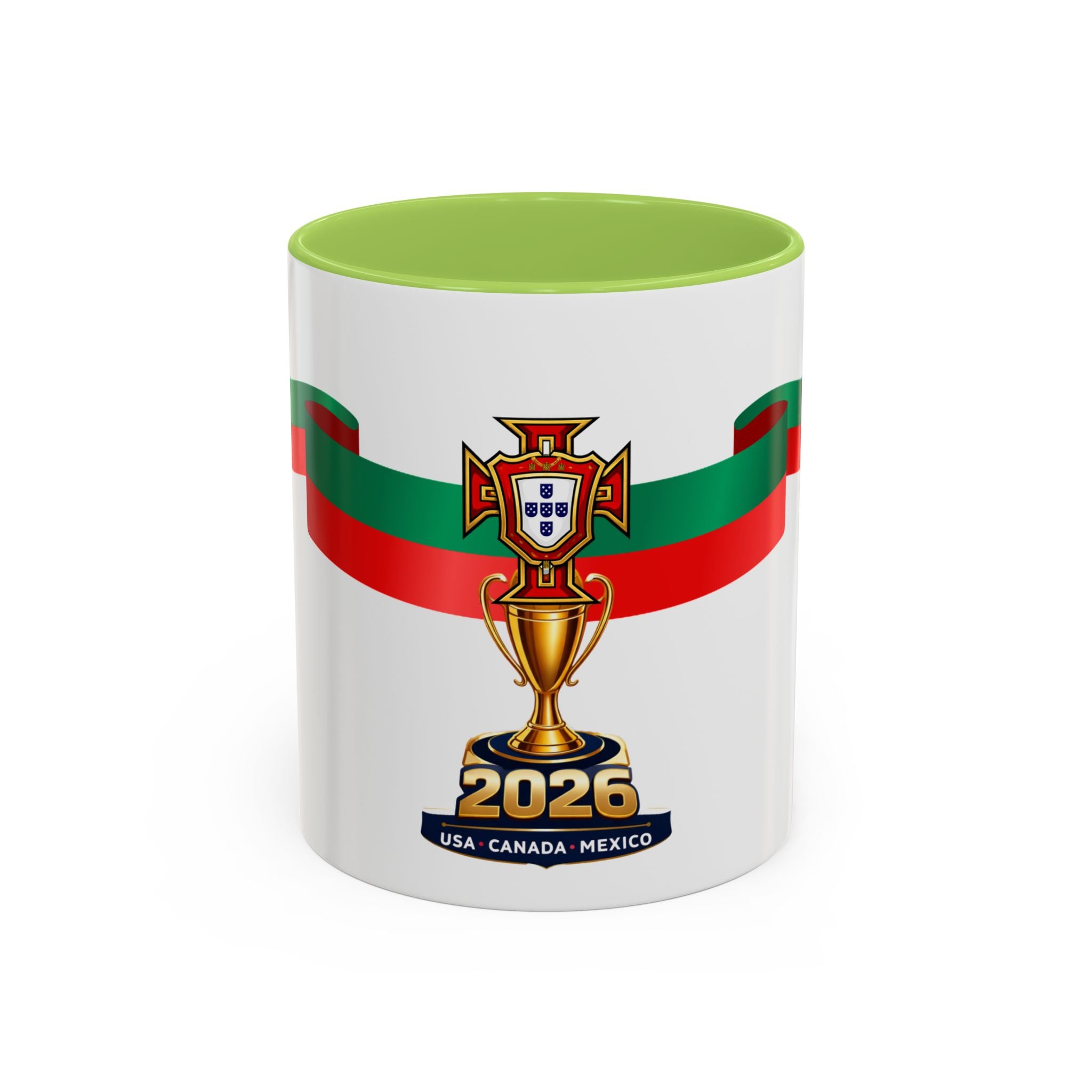 Portugal 2026 Soccer Cup Accent Coffee Mug – Portugal 2026 Trophy Design