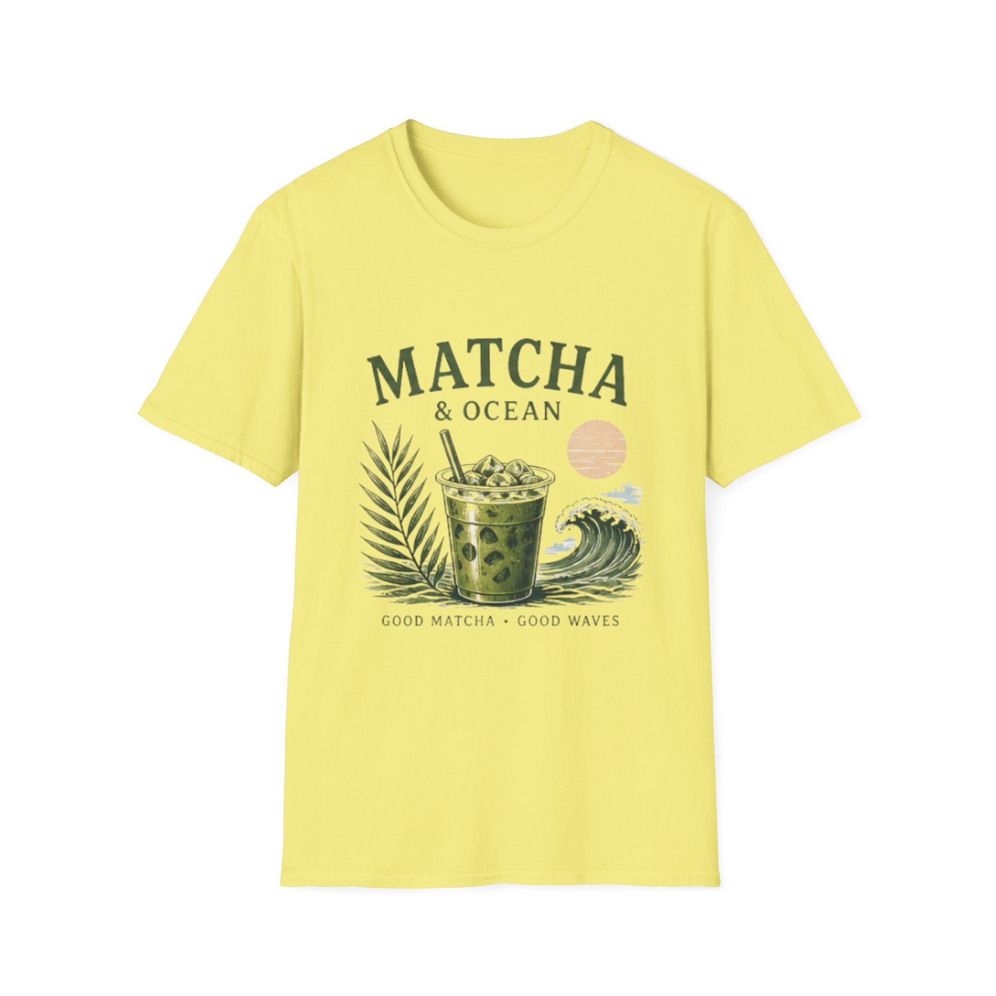 Matcha & Ocean Graphic unisex T-Shirt — Matcha Lovers Tropical Vibe Tee