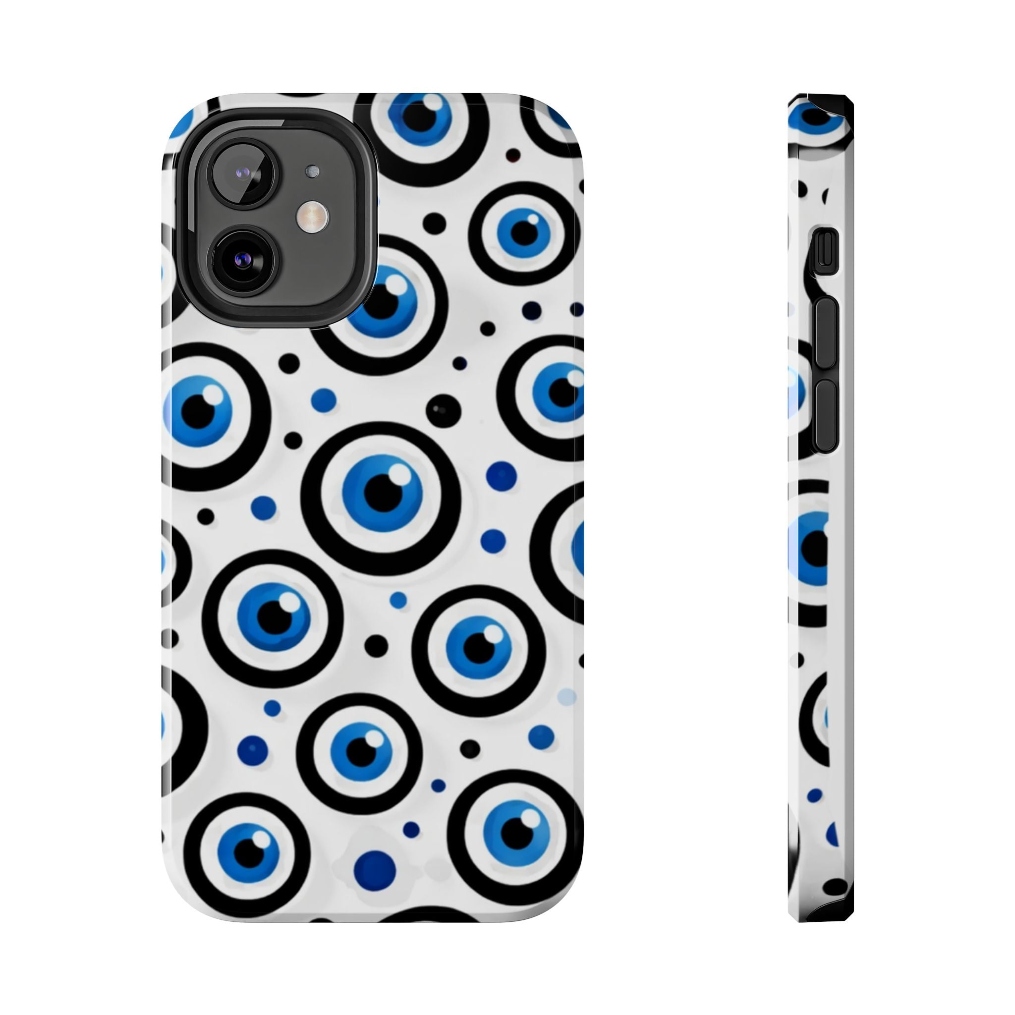 Blue Evil Eye Pattern Tough Phone Case — Protective Ceramic Nazar Design