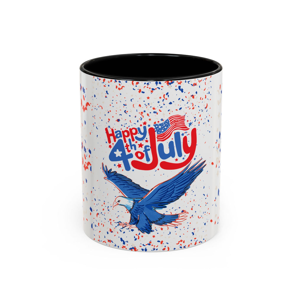 4th of July Coffee Mug - Patriotic Eagle Accent Mug, Red White & Blue Celebration Drinkware