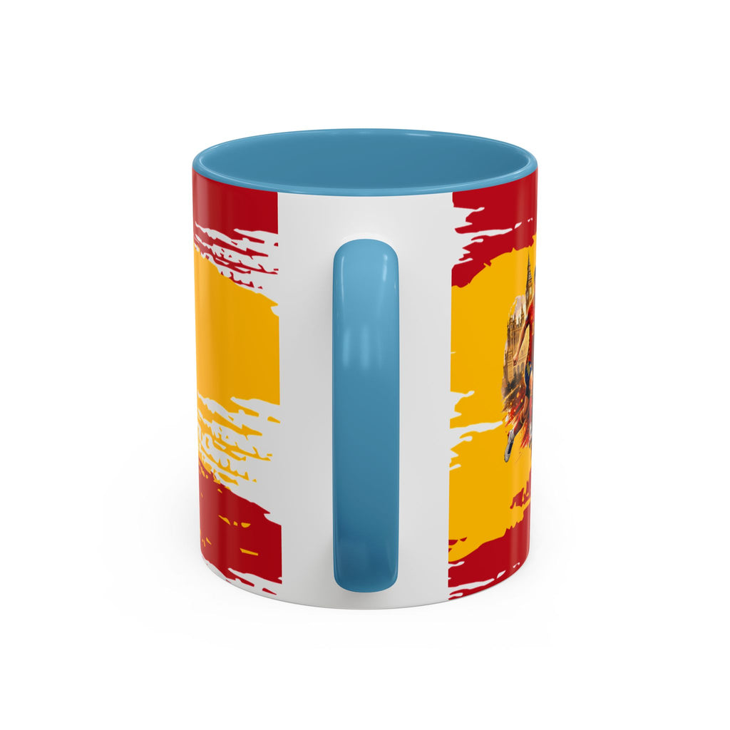 Spanish Flag Accent Coffee Mug – Bold Red & Gold Brushstroke Ceramic Mug
