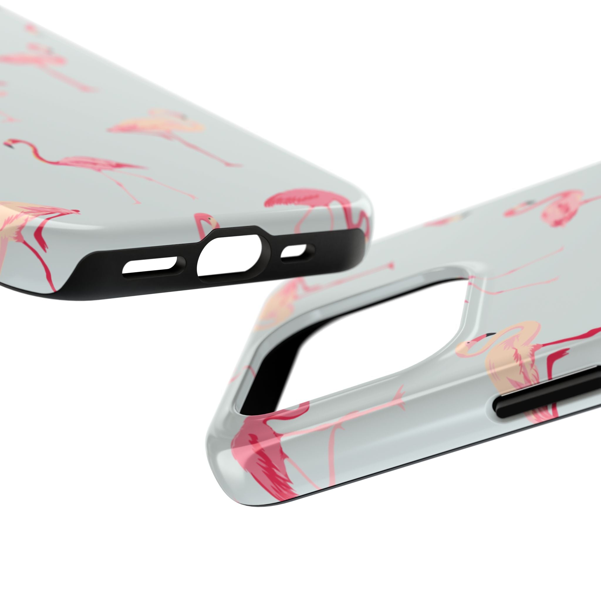 Flamingo Pattern Tough Phone Case — Cute Pink Birds Protective Phone Cover
