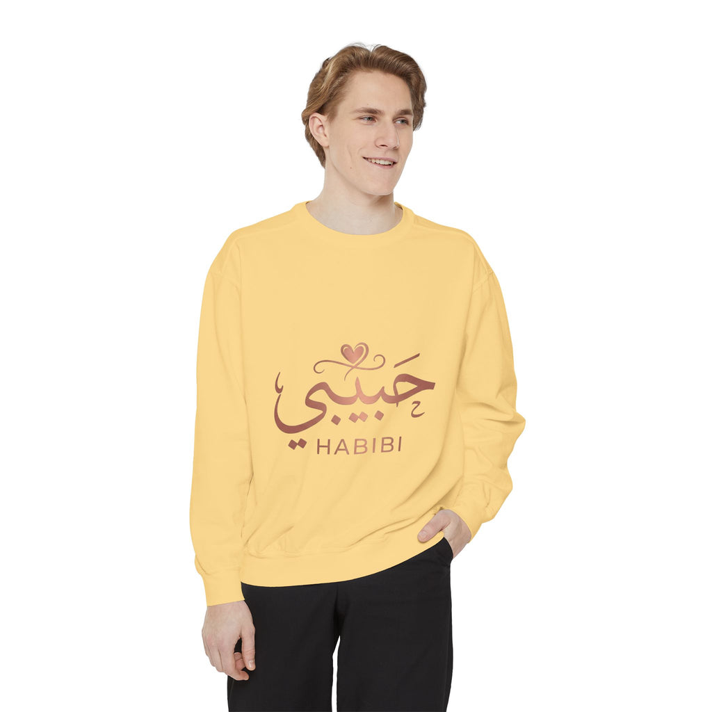 Habibi Sweatshirt — Arabic 'حبيبي' Rose Gold Graphic Crewneck