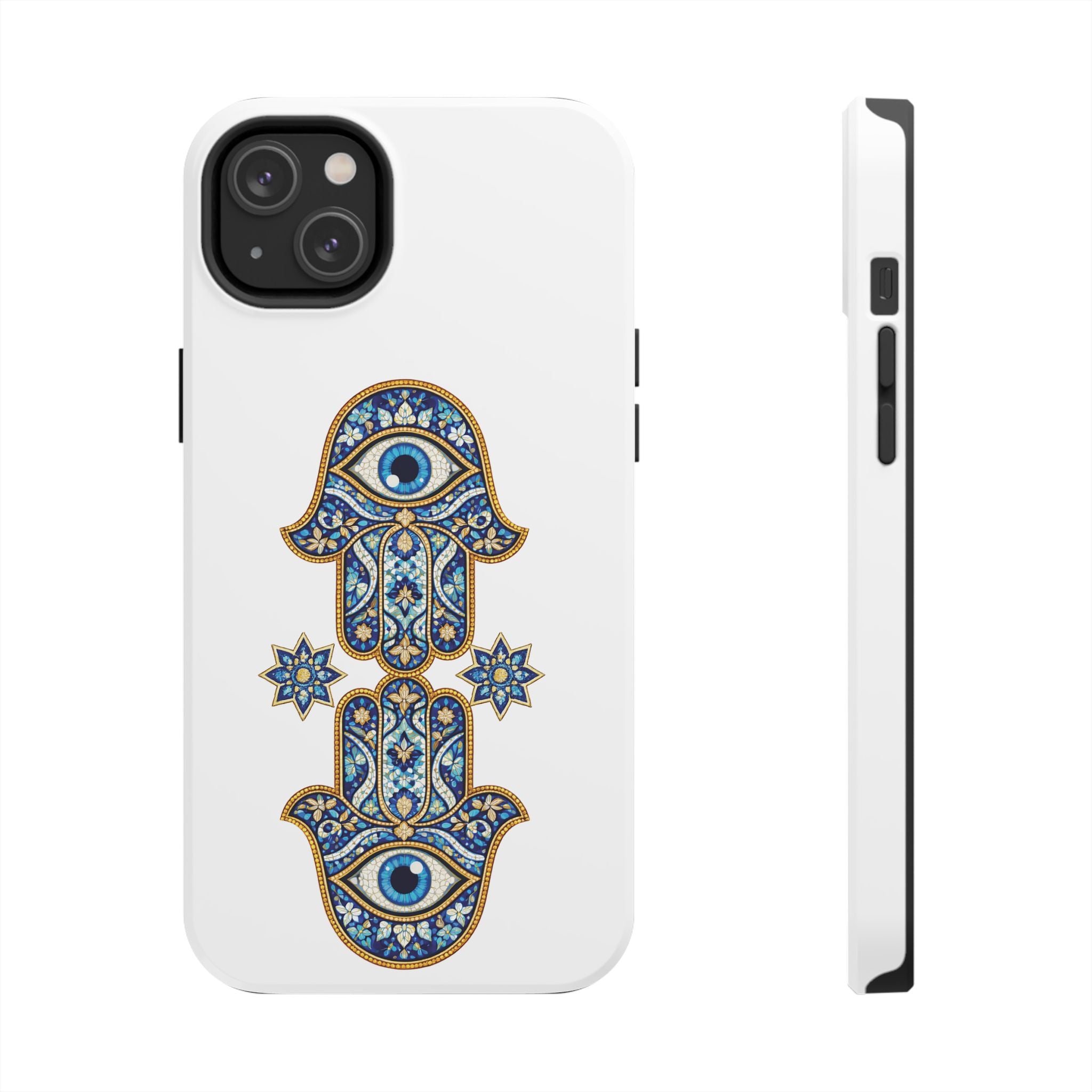 Hamsa Eye Tough Phone Case — Blue Mosaic Protective Phone Cover