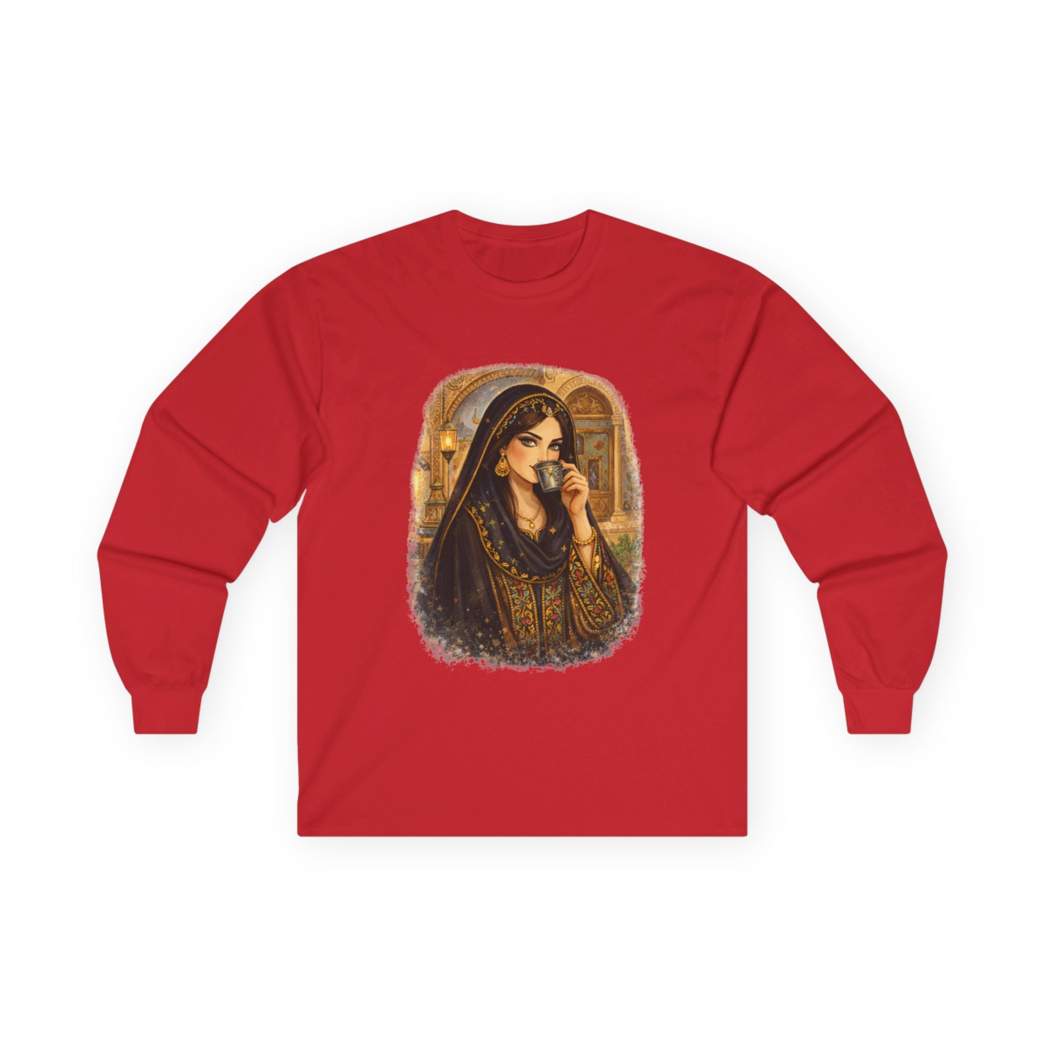 Vintage Arabian Princess Portrait Long Sleeve Tee