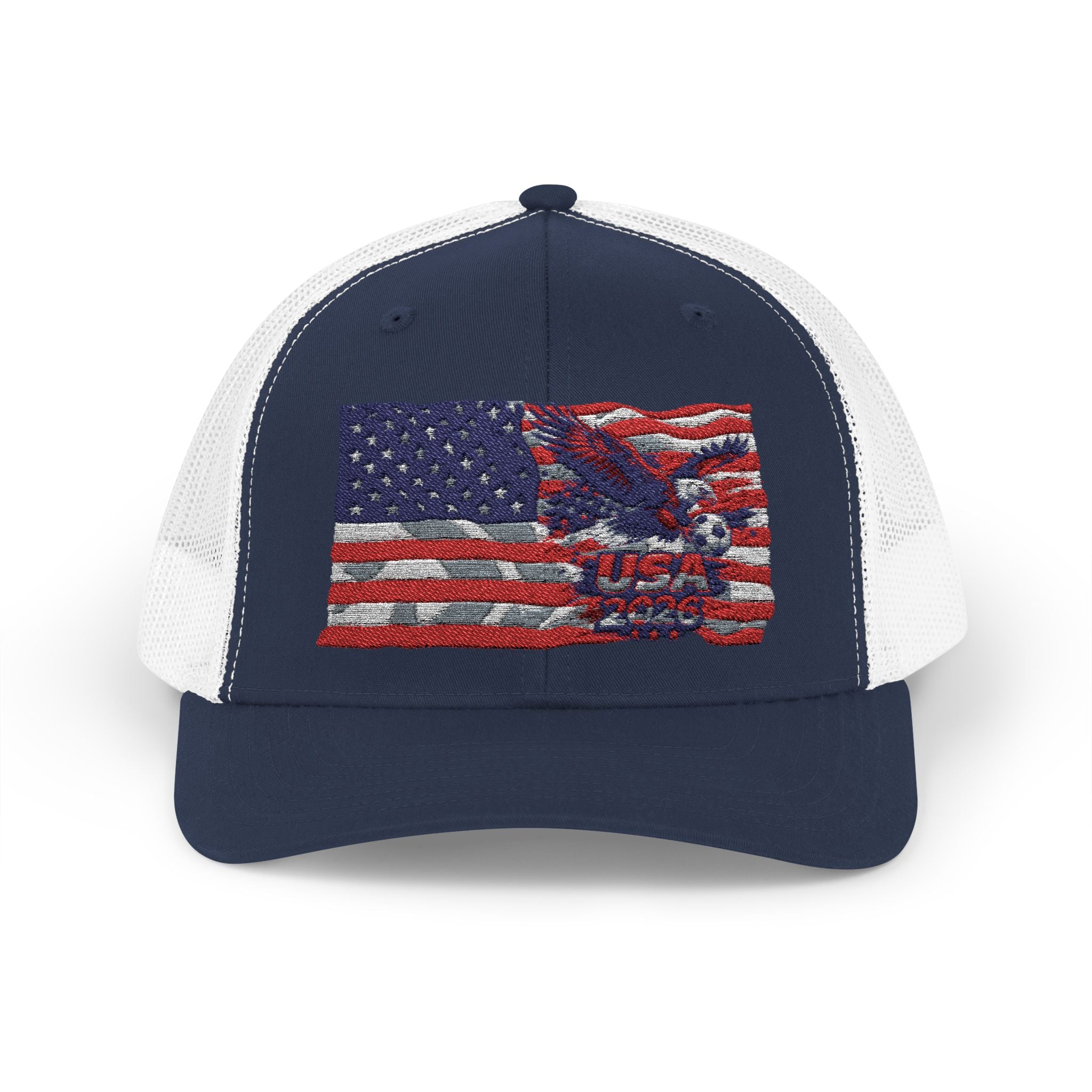 American Eagle Flag Trucker Cap – Distressed USA Patriotic Snapback