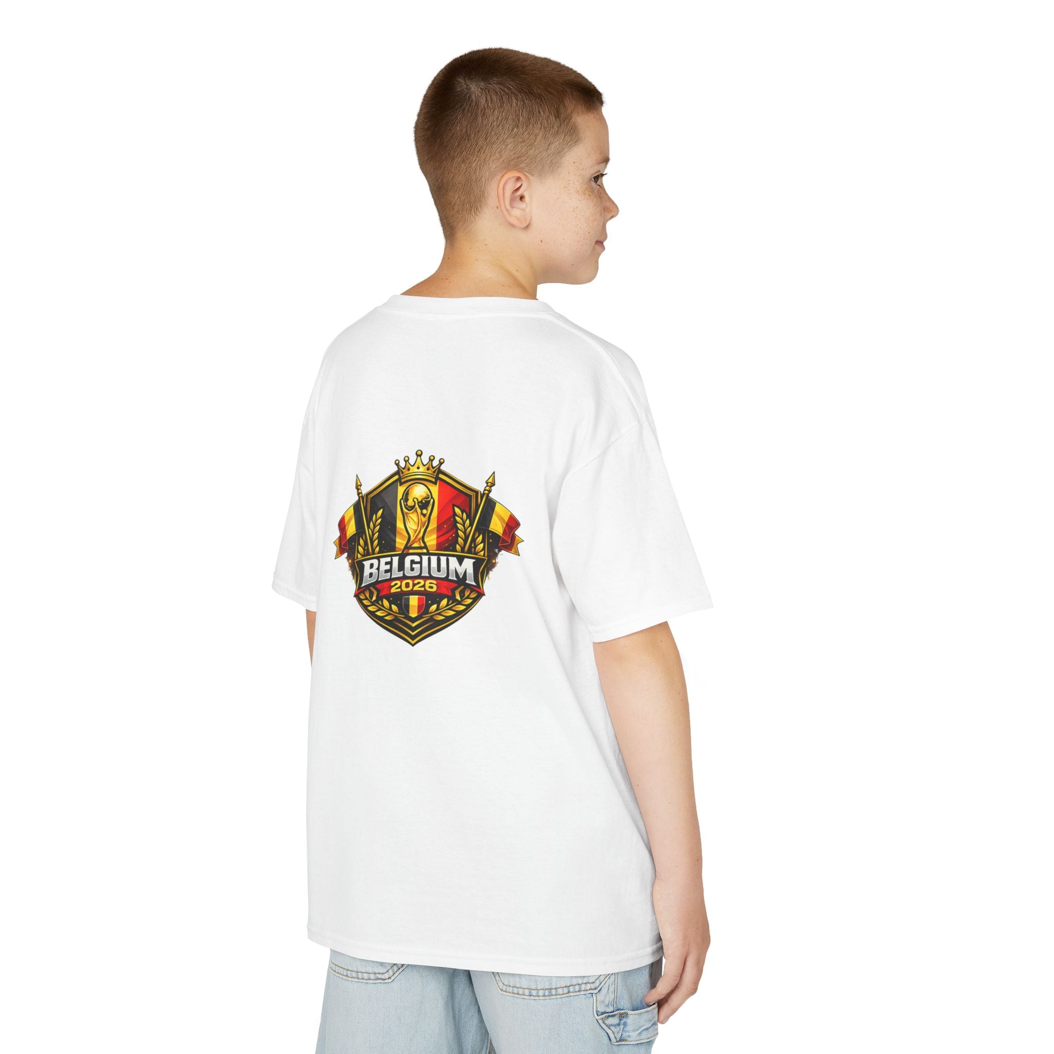 Belgium Kids T‑Shirt – Crowned Lion Crest Football Fan Tee (Belgium 2016)